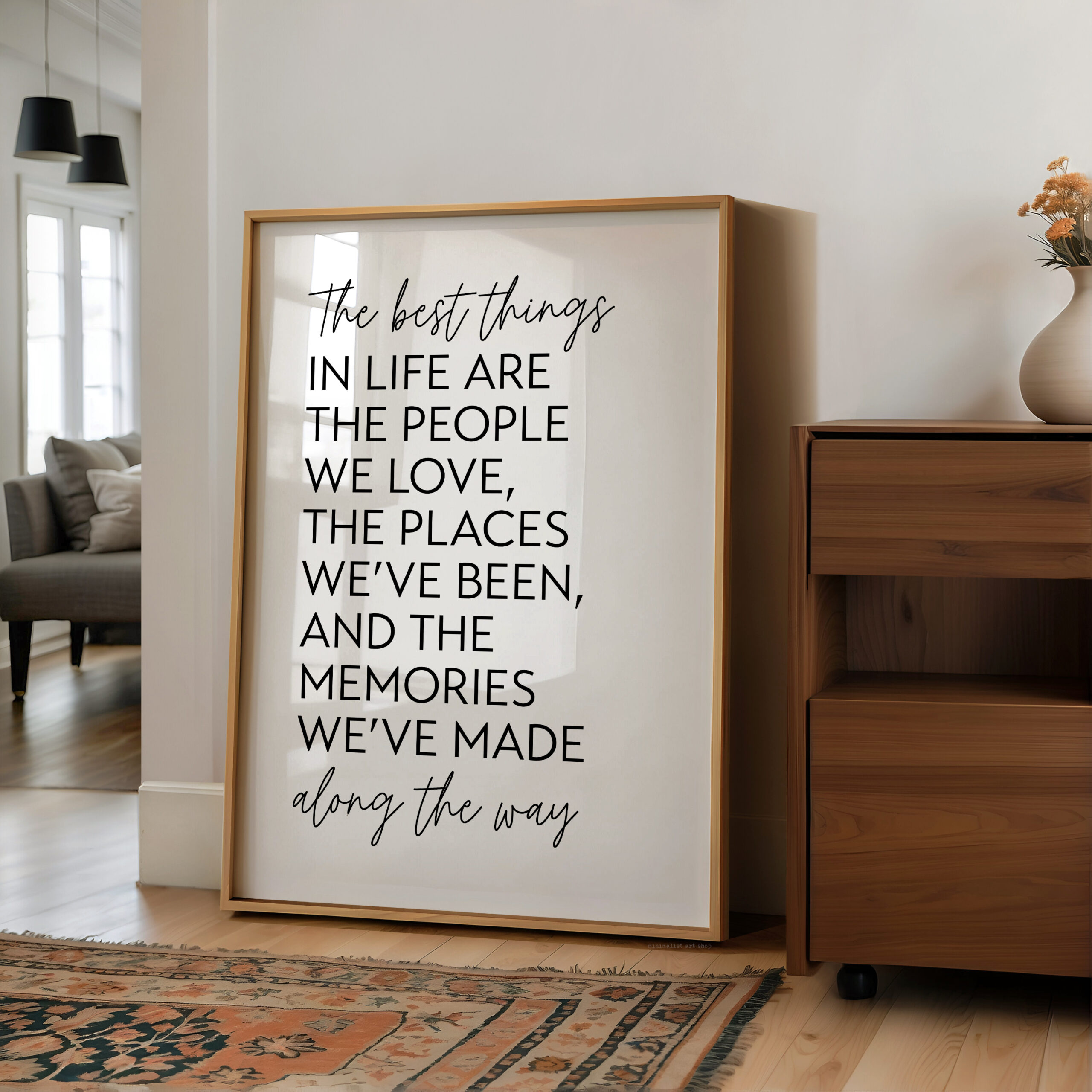 The Best Things in Life Print, Inspirational Quote Art, Minimalist Decor, Family Quote, Gift - Image 8