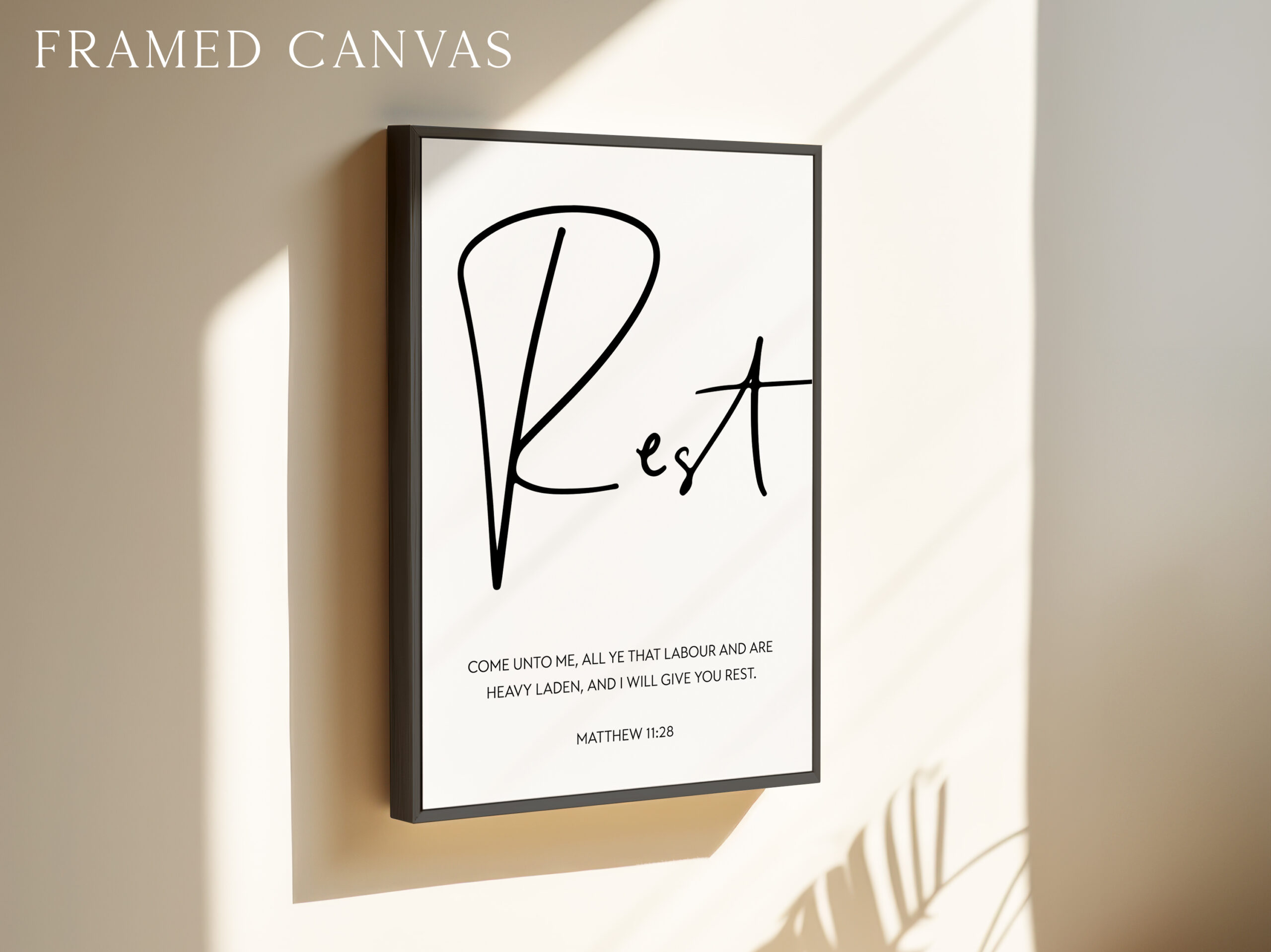 I Will Give You Rest Bible Verse Art, Matthew 11:28 Scripture Print, Christian - Image 3