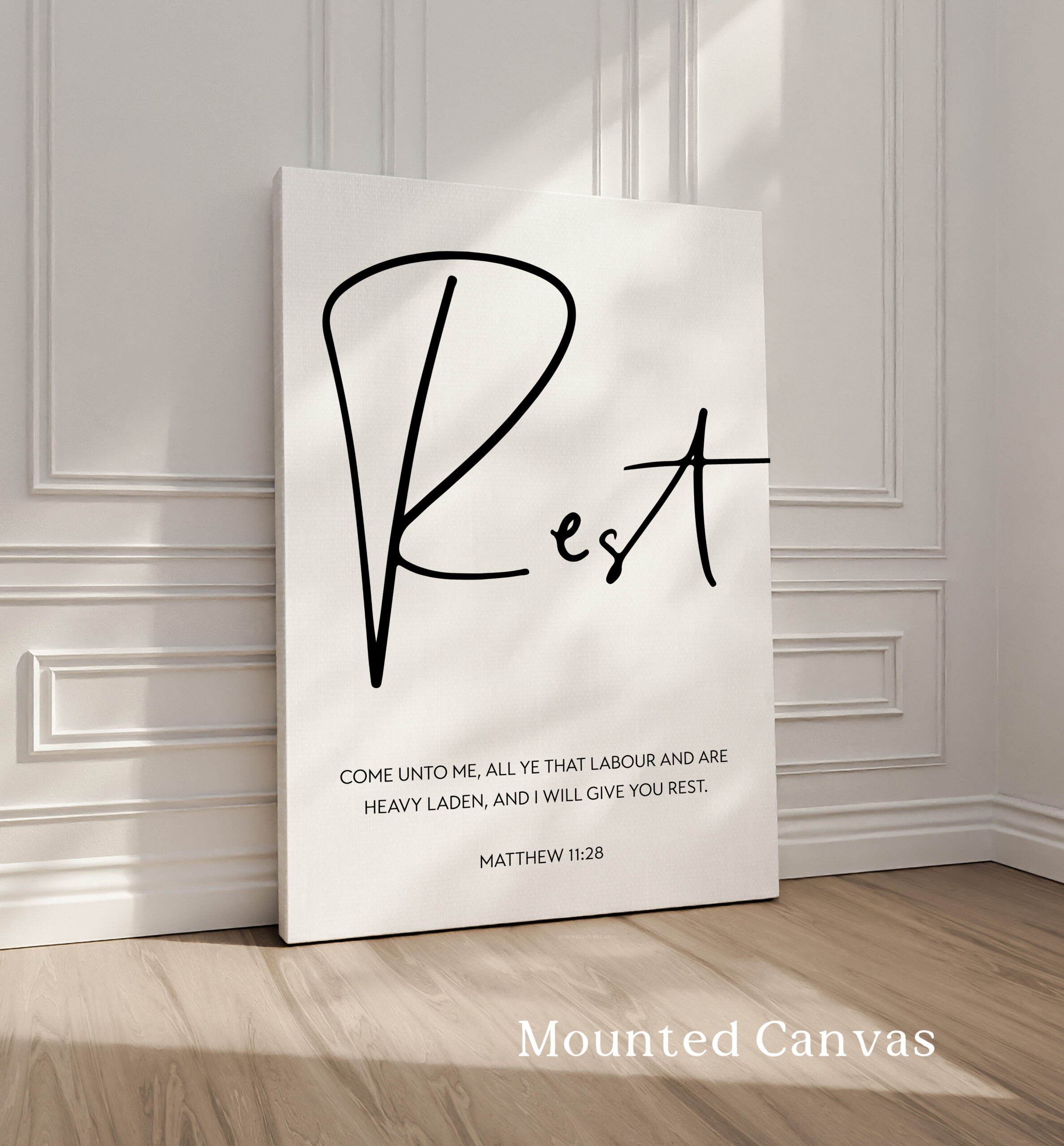 I Will Give You Rest Bible Verse Art, Matthew 11:28 Scripture Print, Christian - Image 2