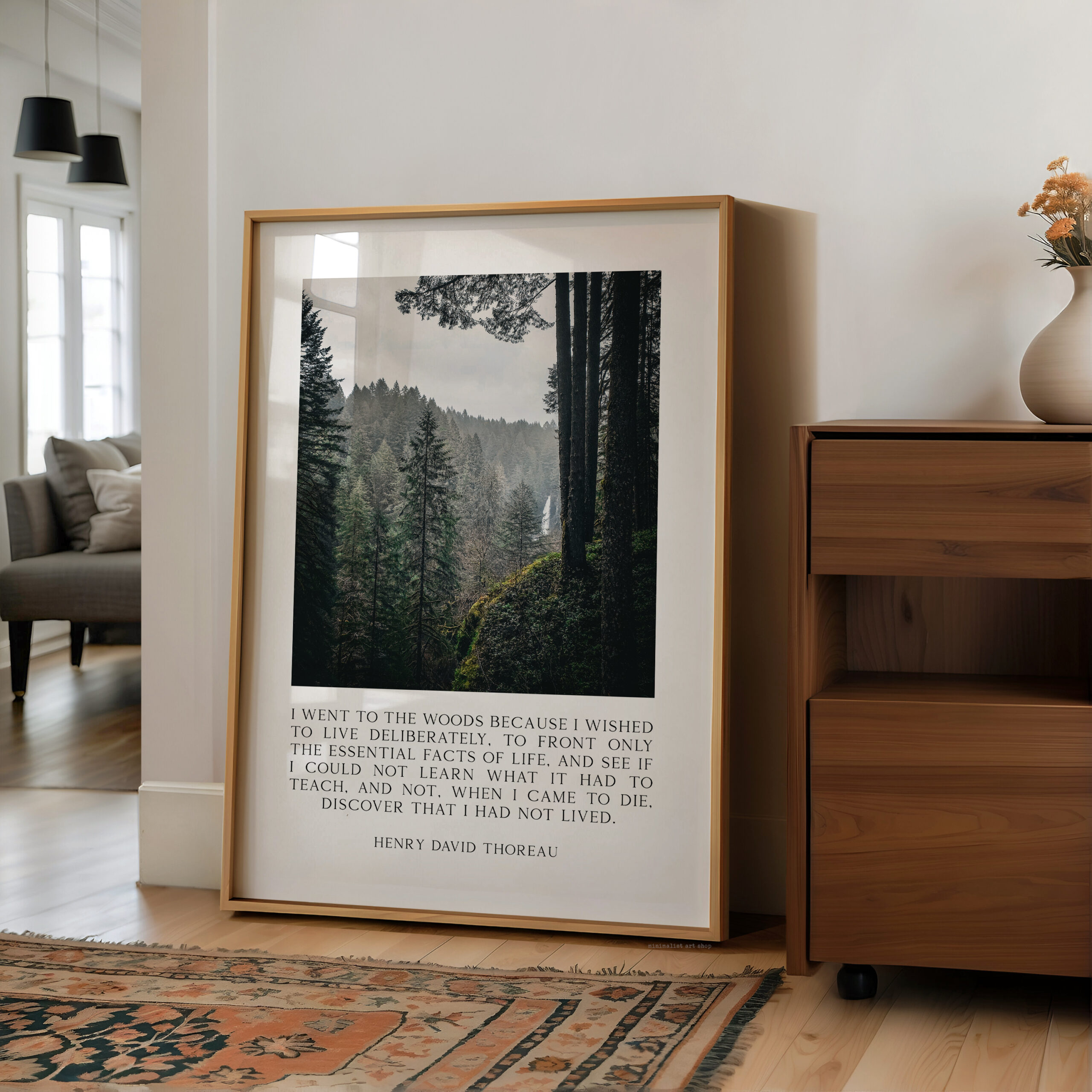 Henry David Thoreau Quote Print, Silver Falls State Park Oregon Photography, Nature Wall Art - Image 10