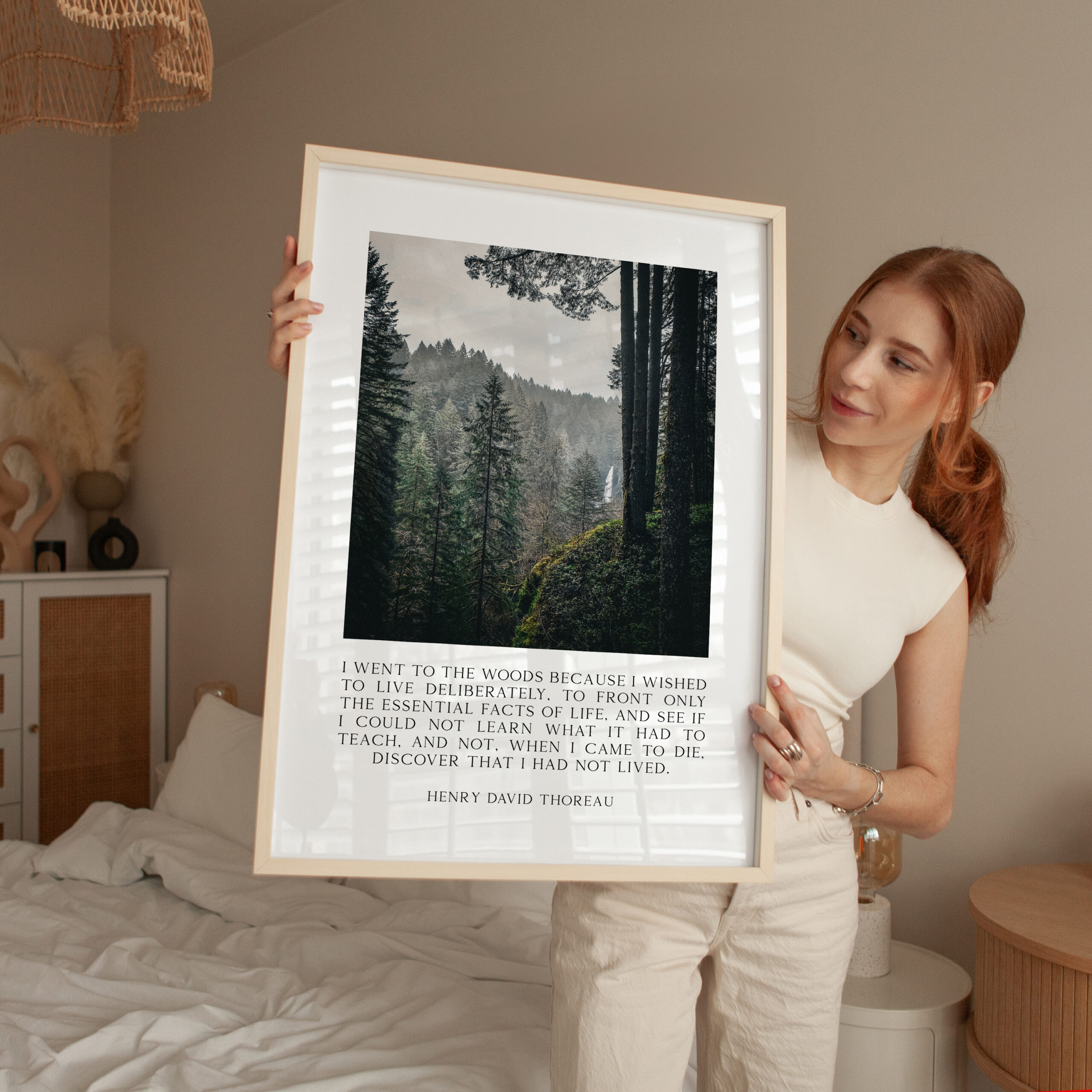 Henry David Thoreau Quote Print, Silver Falls State Park Oregon Photography, Nature Wall Art - Image 5