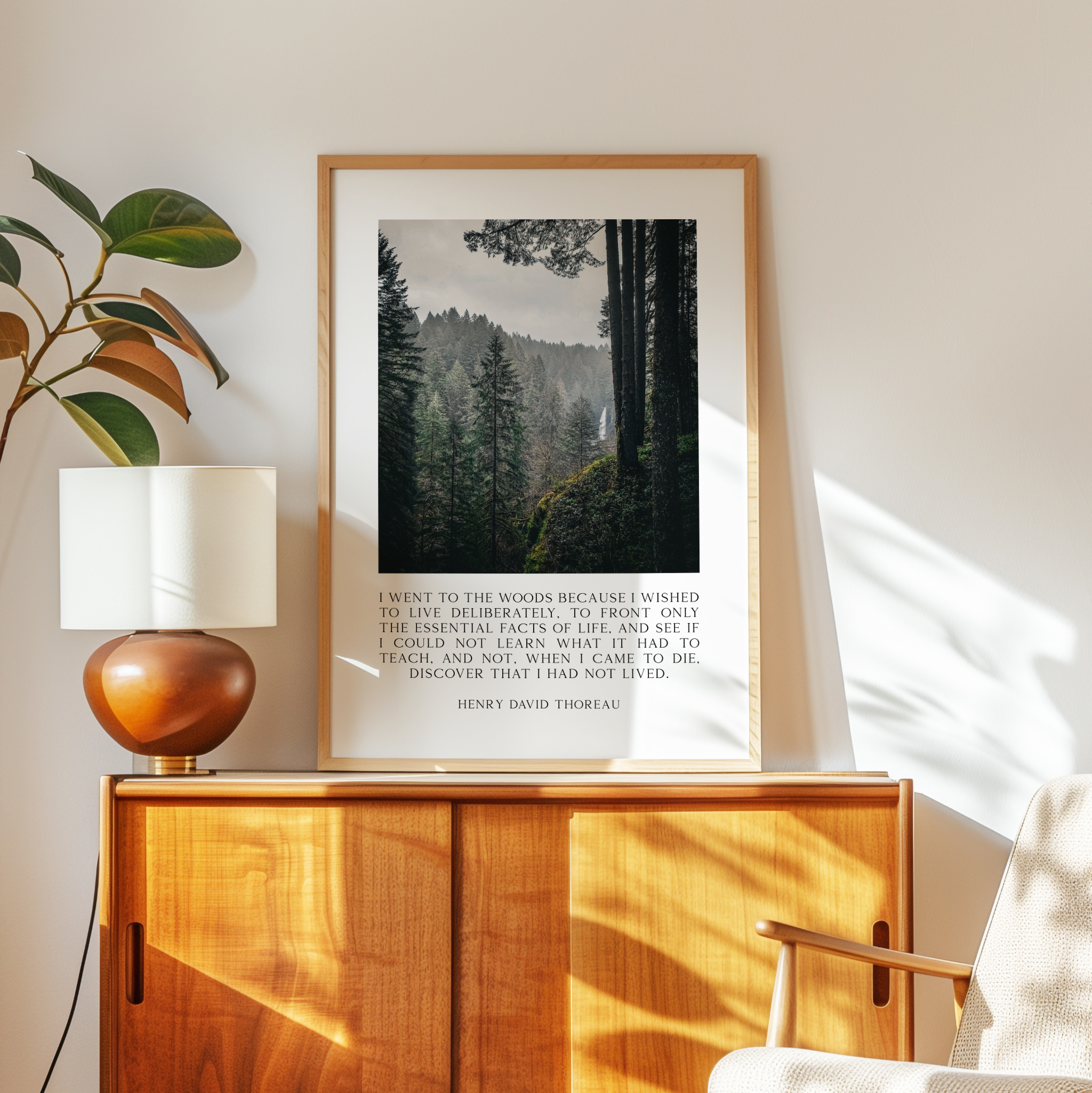 Henry David Thoreau Quote Print, Silver Falls State Park Oregon Photography, Nature Wall Art - Image 6
