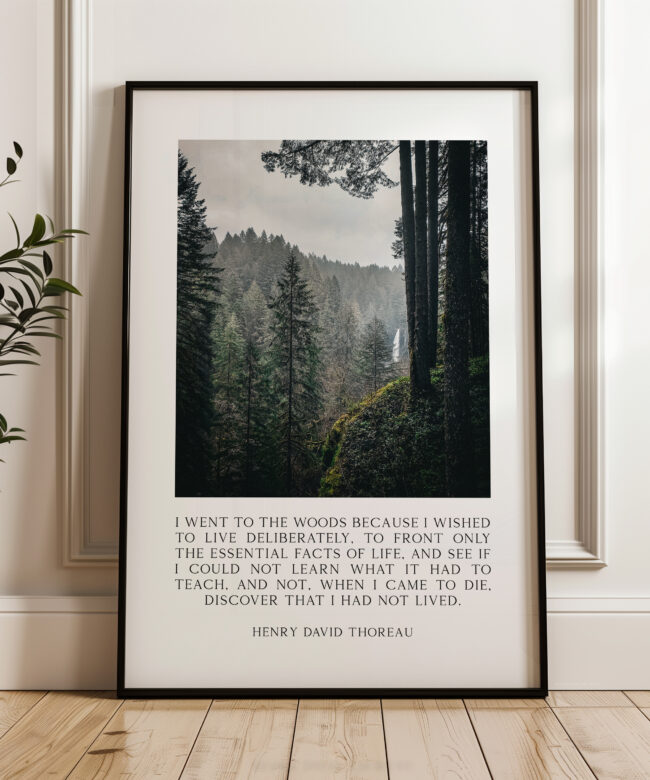 Henry David Thoreau Quote Print, Silver Falls State Park Oregon Photography, Nature Wall Art