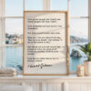 Kahlil Gibran Love Poem Art Print, The Prophet Literary Quote, Wedding Anniversary Gift