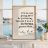 Lewis Carroll Quote, Alice in Wonderland Literary Art, It’s No Use Going Back