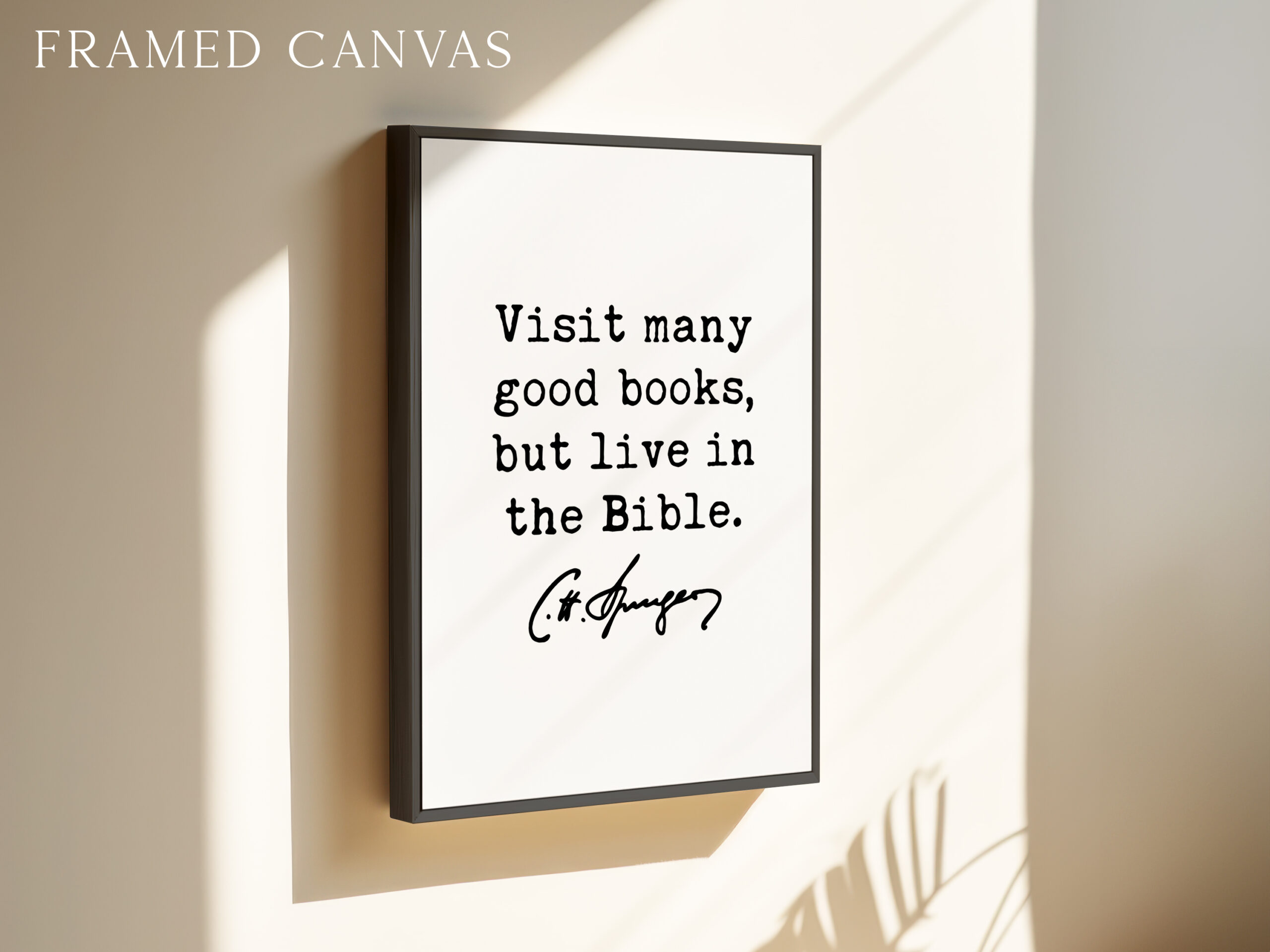 Charles Spurgeon Quote Print, Visit Many Good Books But Live in the Bible, Christian Art - Image 3