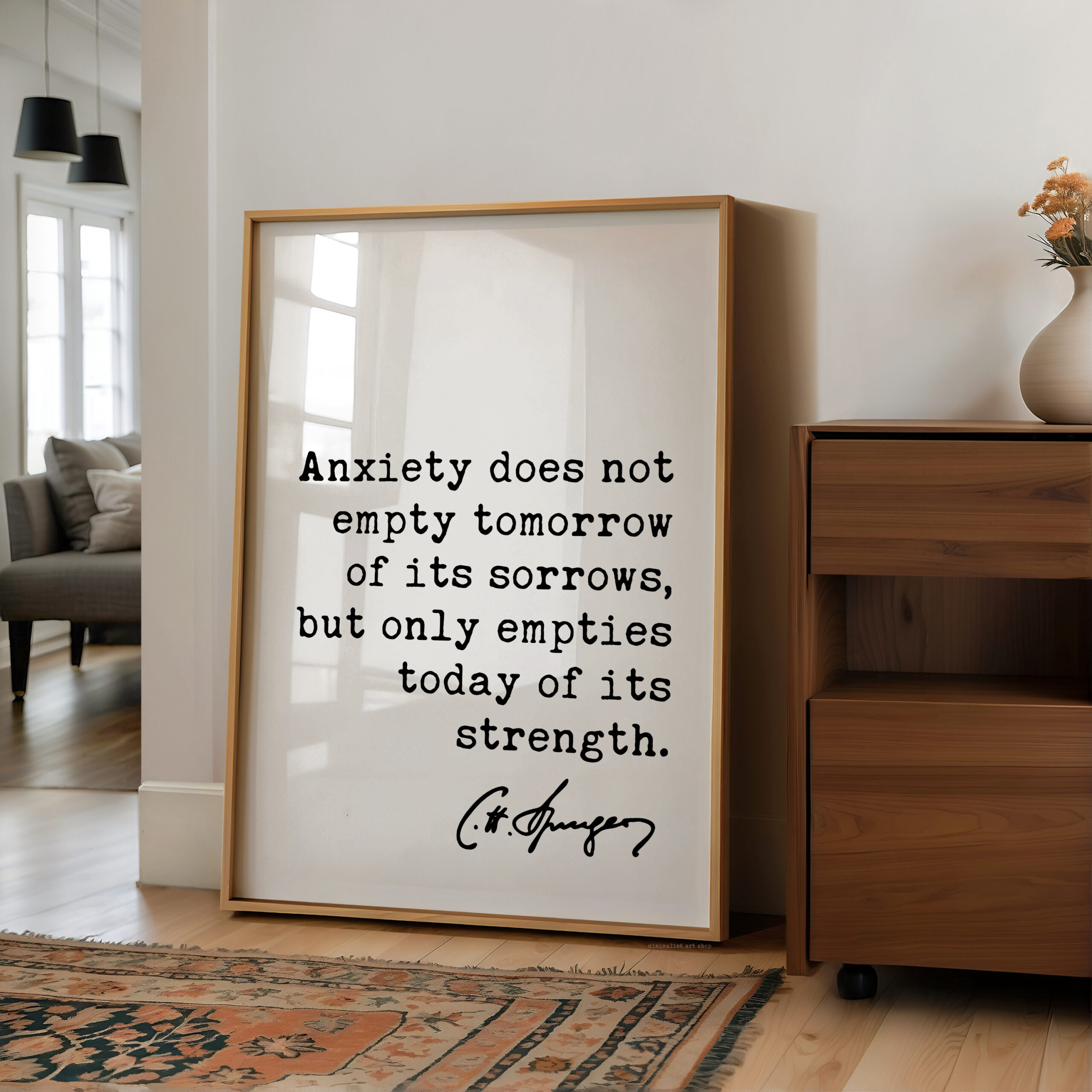 Anxiety Quote Print, Charles Spurgeon Quote, Inspirational Wall Art, Mental Wellness Decor, Encouragement Gift - Image 10