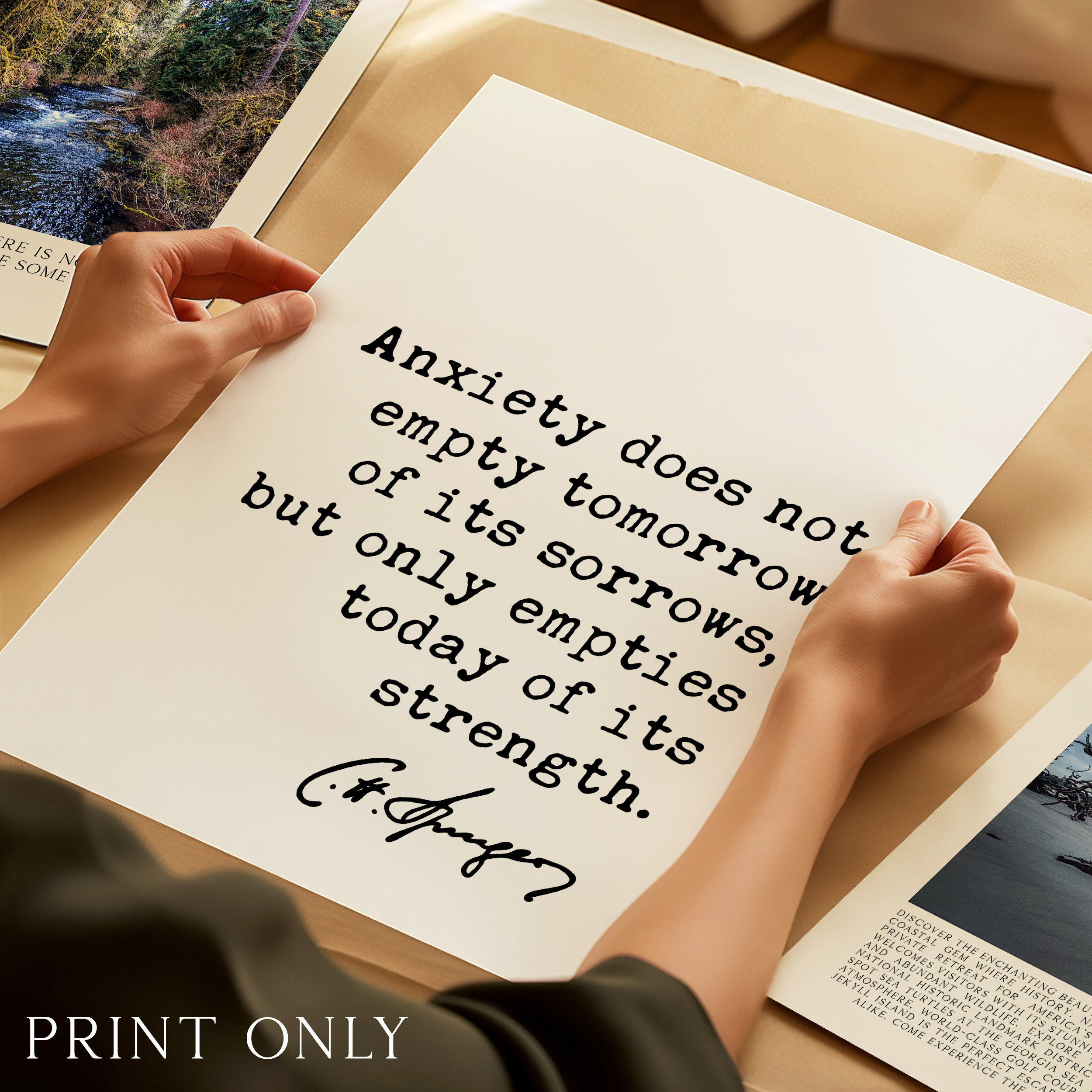 Anxiety Quote Print, Charles Spurgeon Quote, Inspirational Wall Art, Mental Wellness Decor, Encouragement Gift - Image 4