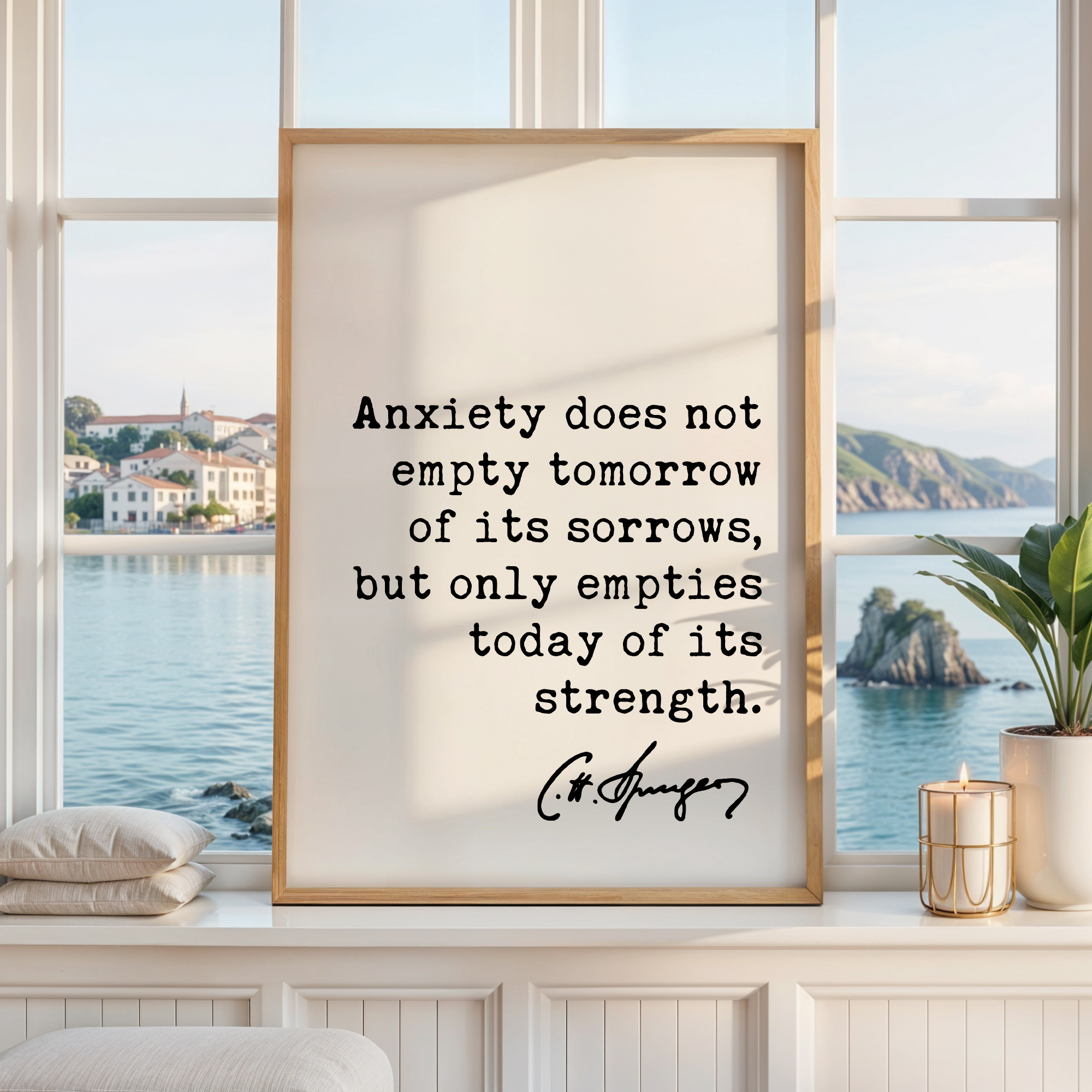 Anxiety Quote Print, Charles Spurgeon Quote, Inspirational Wall Art, Mental Wellness Decor, Encouragement Gift