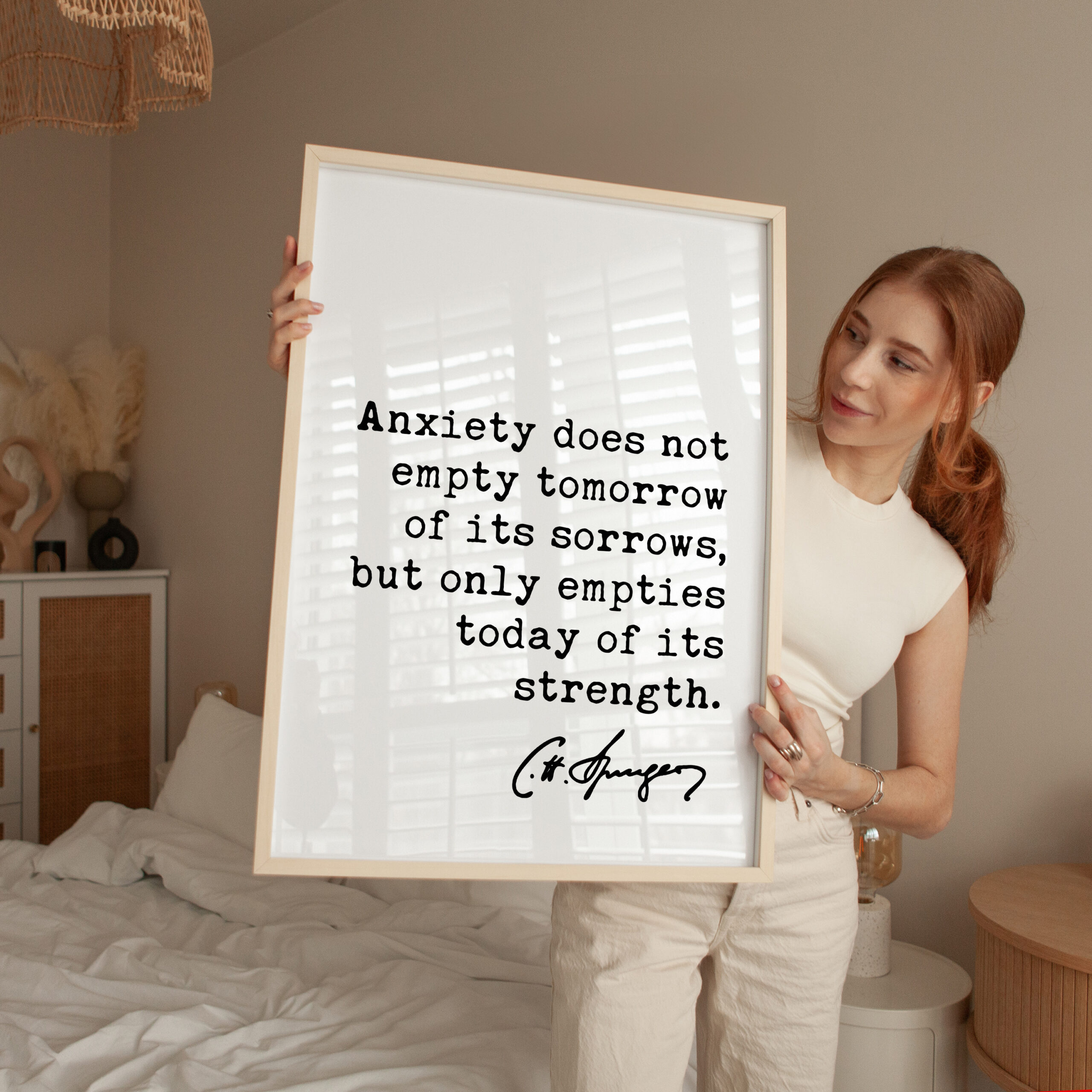 Anxiety Quote Print, Charles Spurgeon Quote, Inspirational Wall Art, Mental Wellness Decor, Encouragement Gift - Image 5