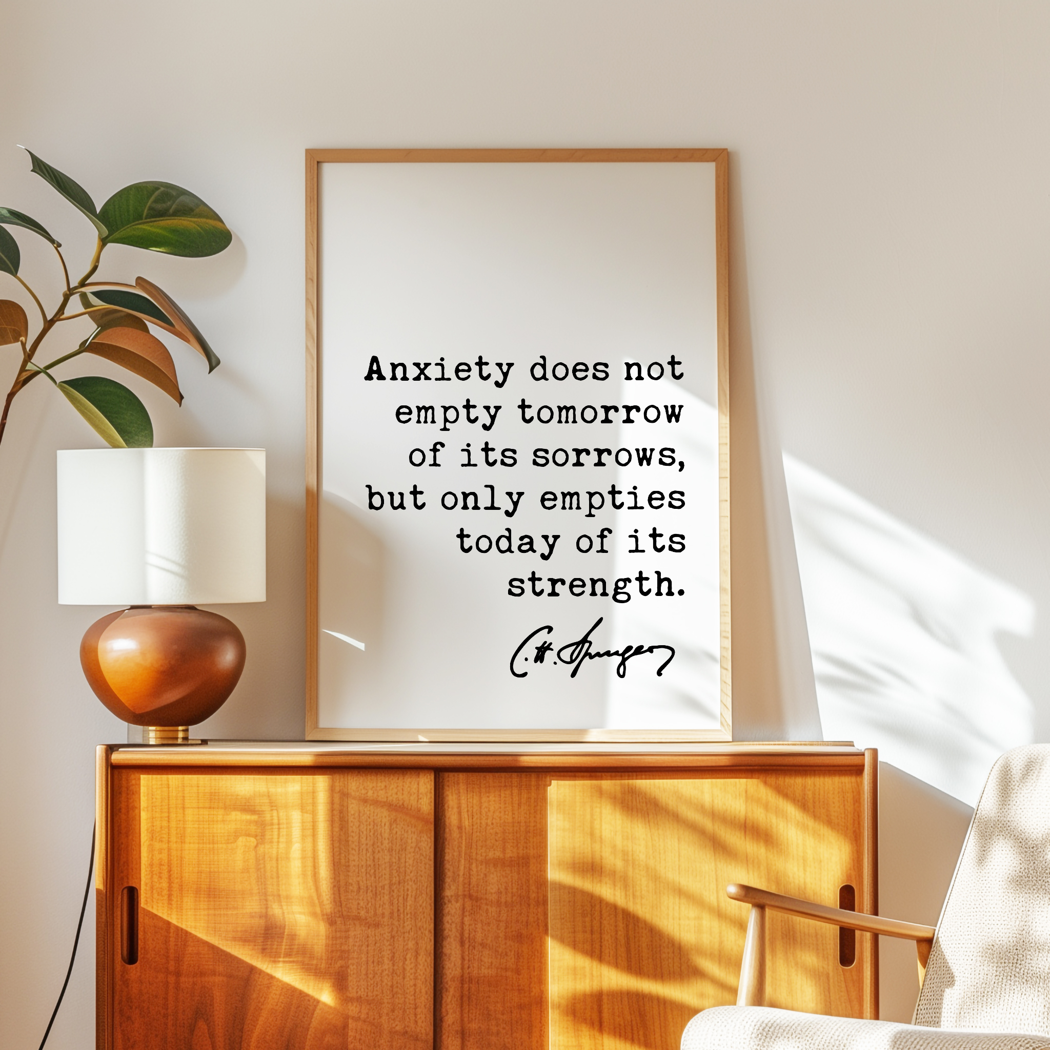 Anxiety Quote Print, Charles Spurgeon Quote, Inspirational Wall Art, Mental Wellness Decor, Encouragement Gift - Image 6
