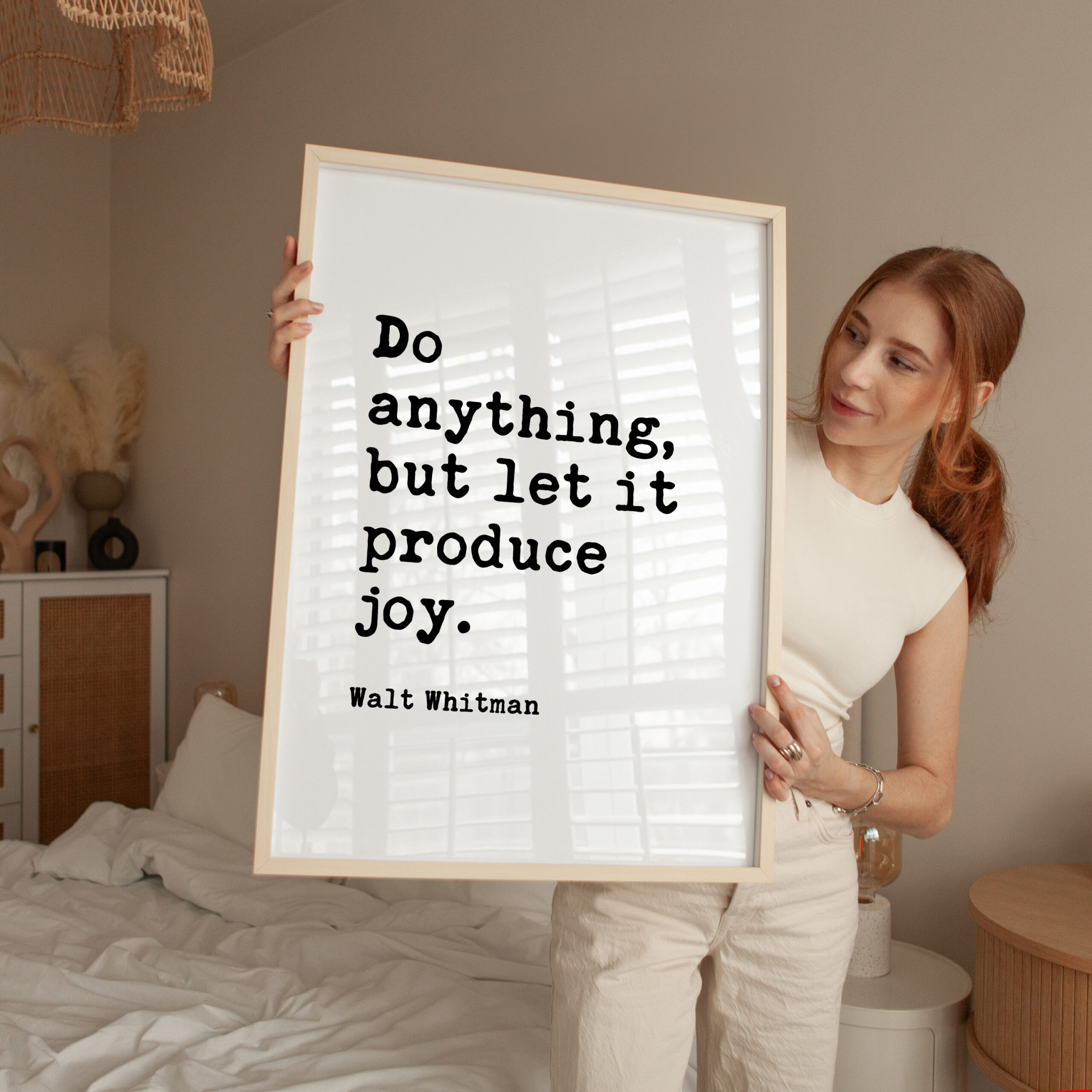 Walt Whitman Quote Print, Do Anything But Let It Produce Joy Wall Art, Inspirational Typography Decor - Image 5