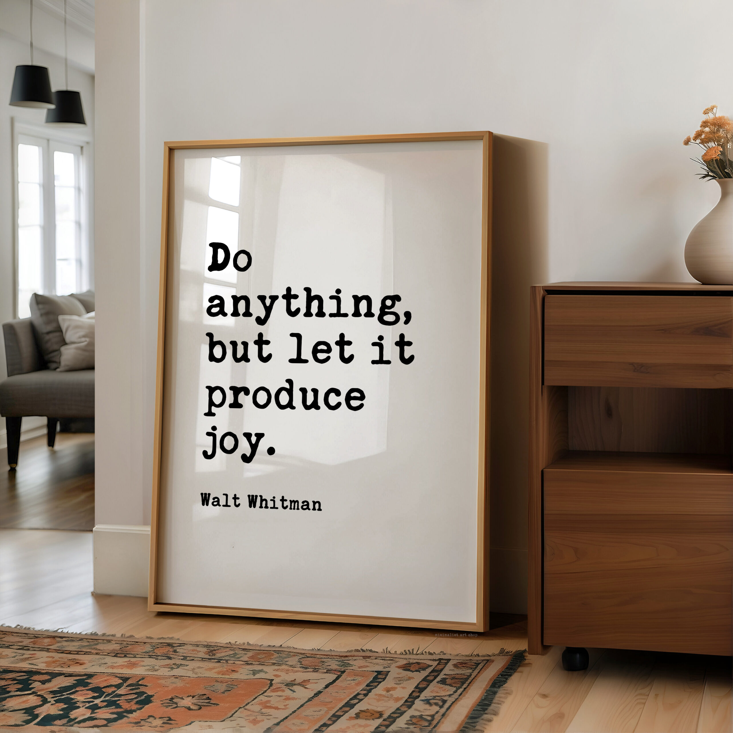 Walt Whitman Quote Print, Do Anything But Let It Produce Joy Wall Art, Inspirational Typography Decor - Image 6