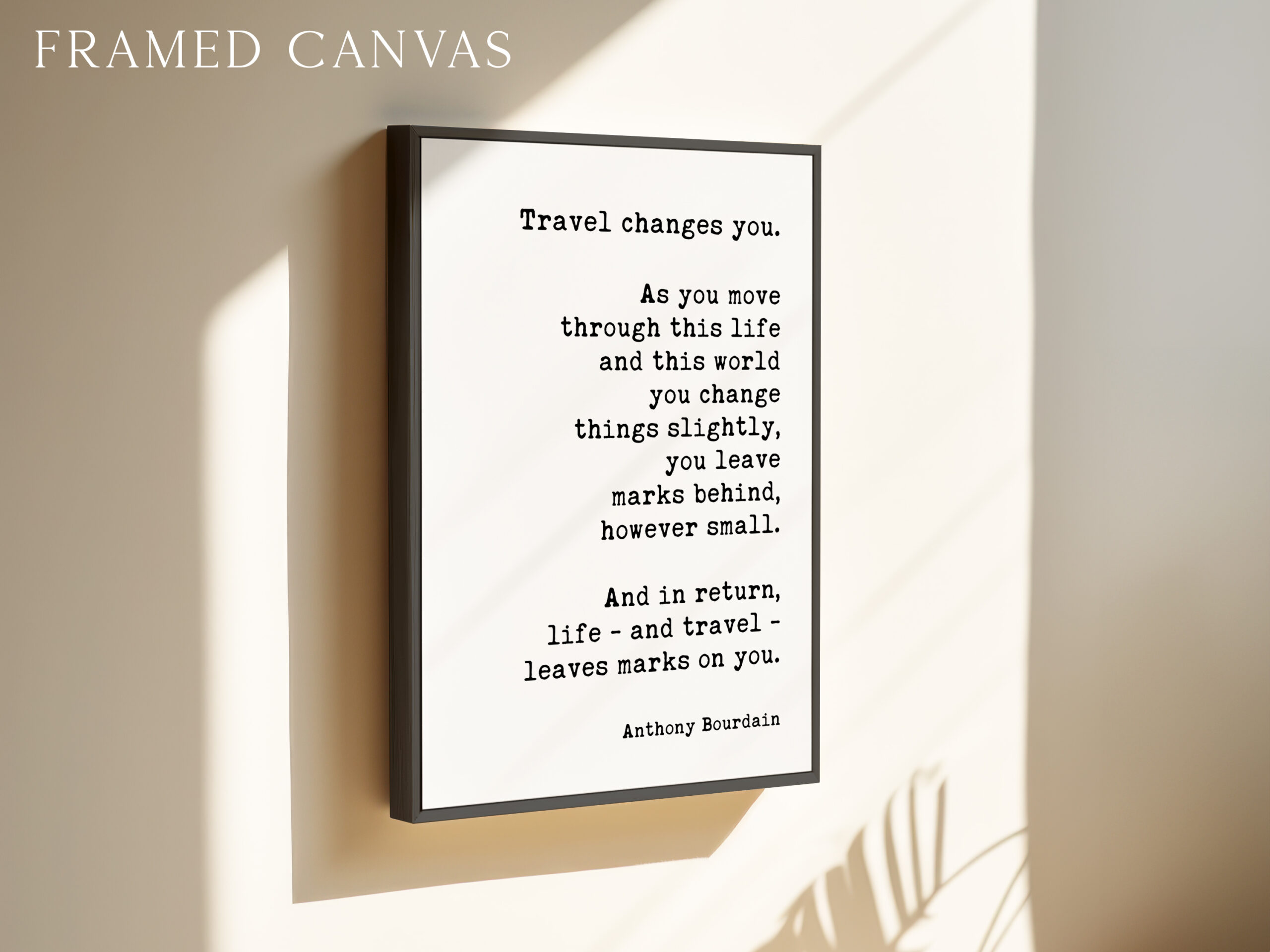 Anthony Bourdain Quote Wall Art – “Travel Changes You” Typography Print - Image 3