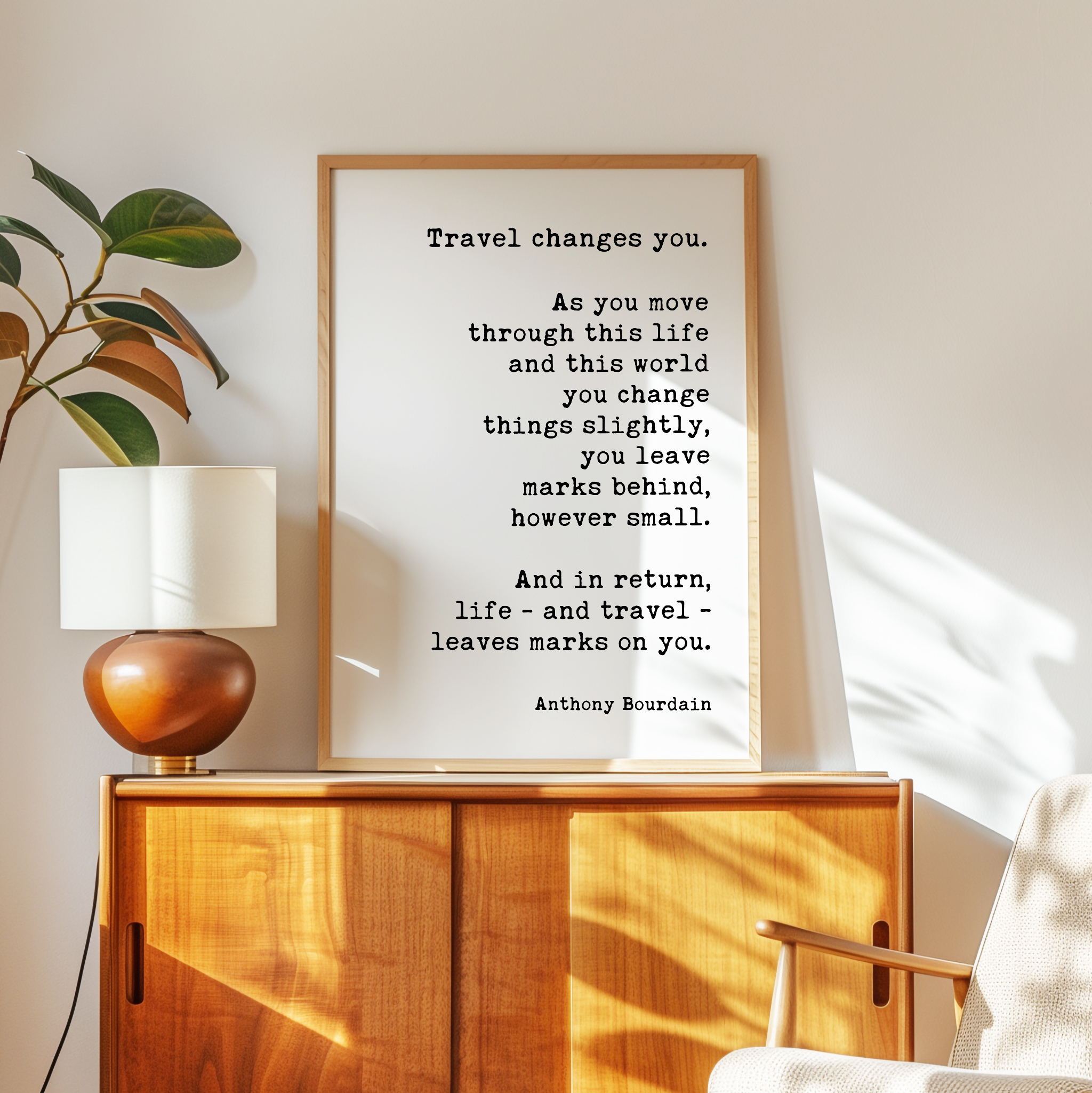 Anthony Bourdain Quote Wall Art – “Travel Changes You” Typography Print - Image 9