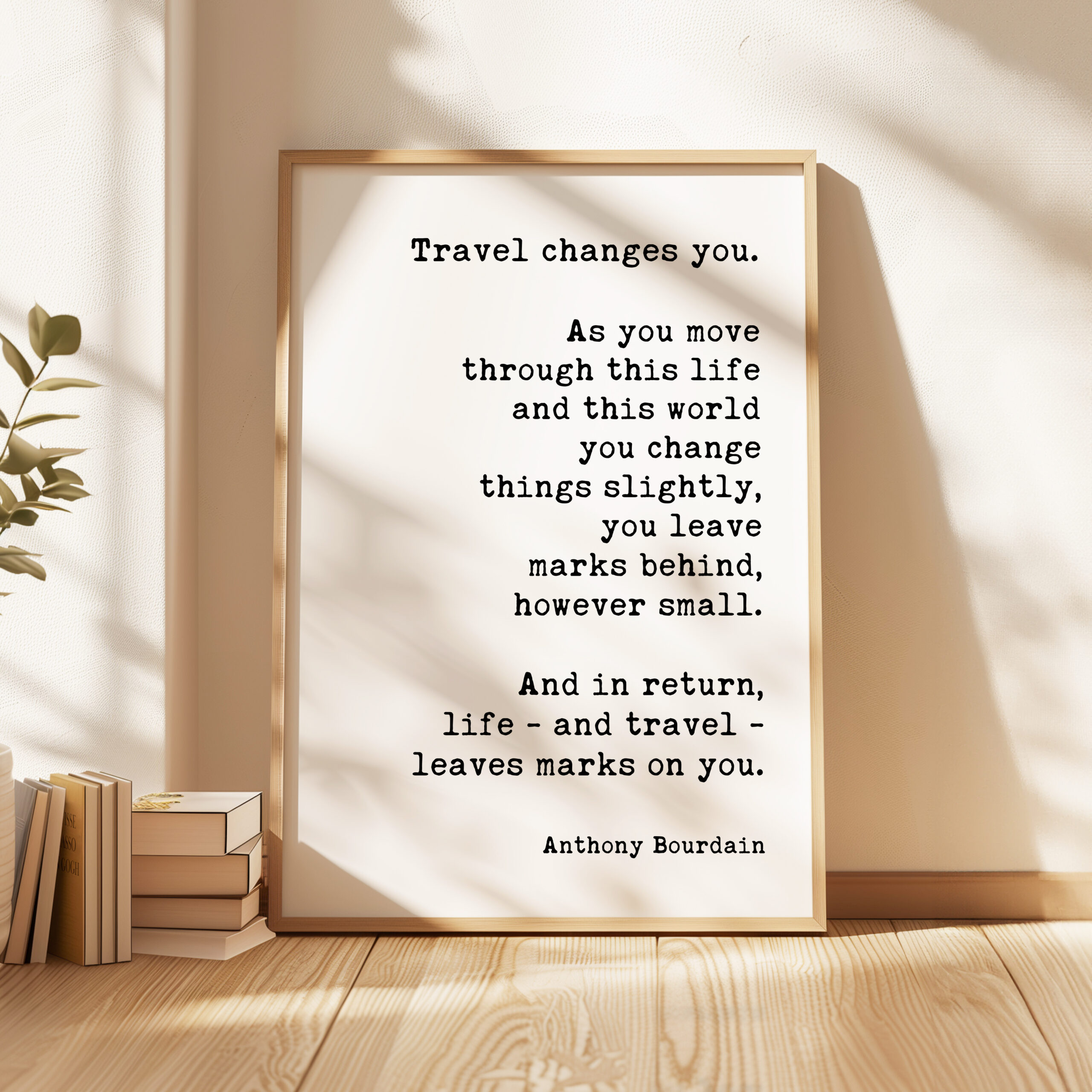 Anthony Bourdain Quote Wall Art – “Travel Changes You” Typography Print - Image 5
