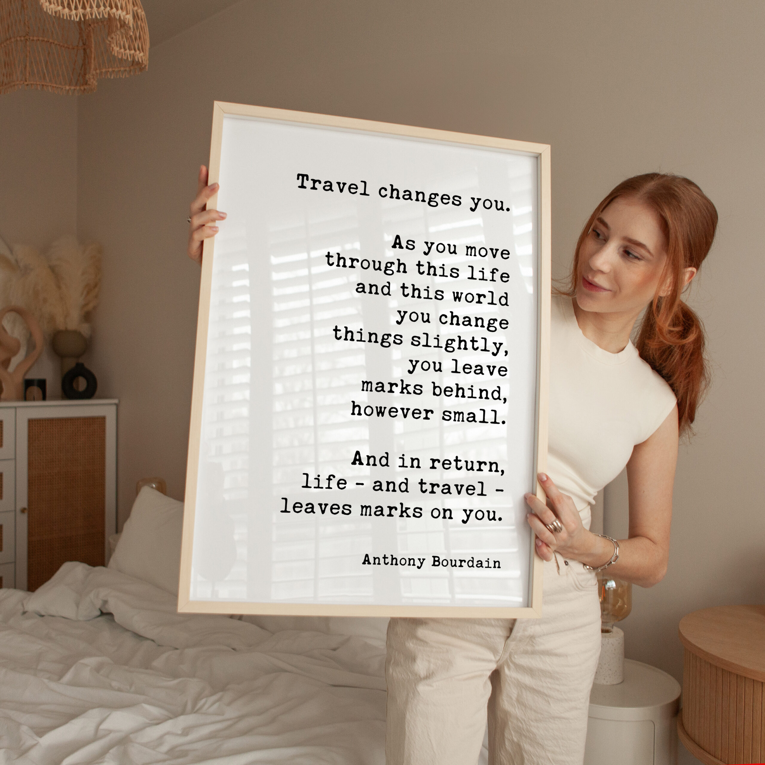 Anthony Bourdain Quote Wall Art – “Travel Changes You” Typography Print - Image 2