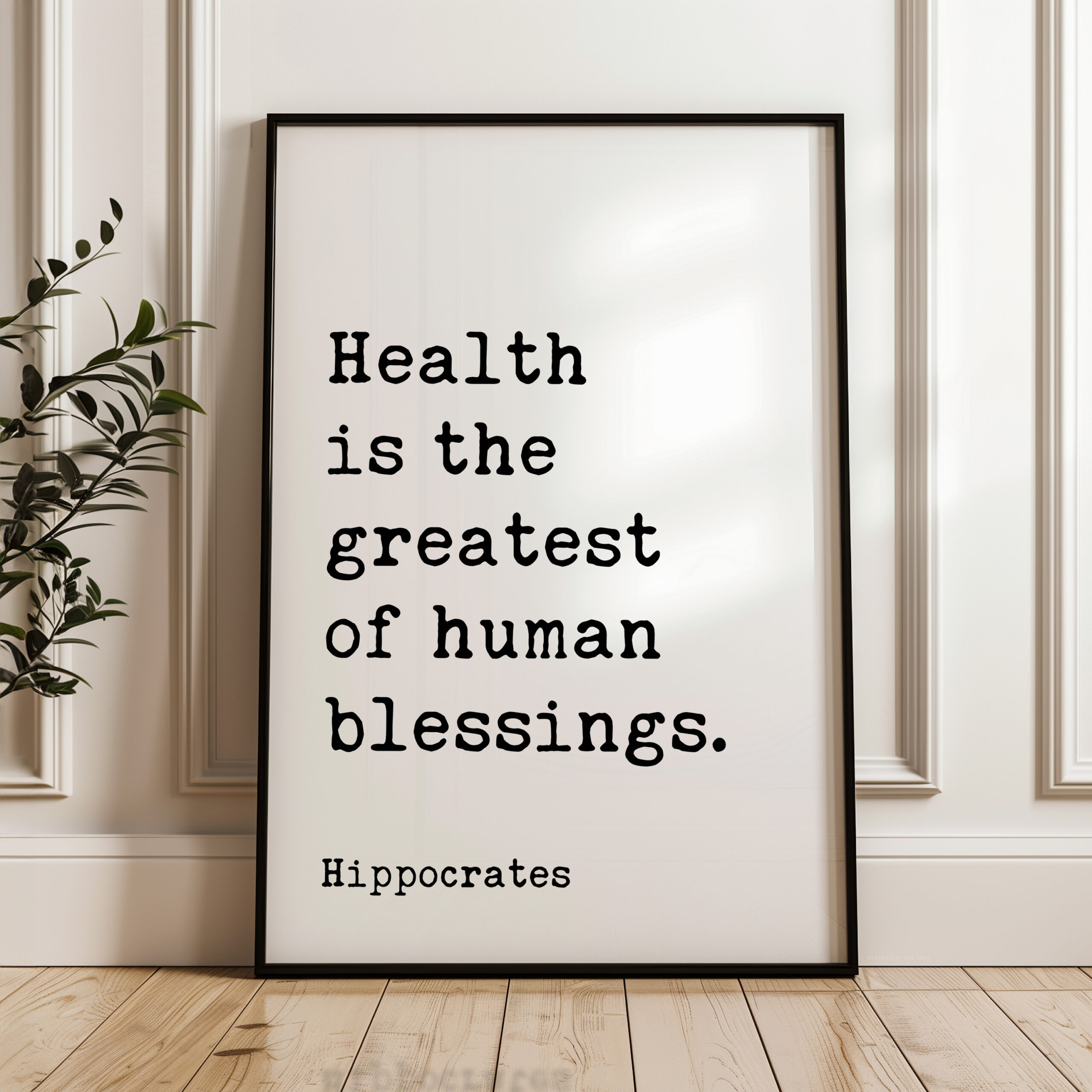 Hippocrates Quote Print, Health Is The Greatest Of Human Blessings Wall Art, Wellness Typography Decor - Image 10
