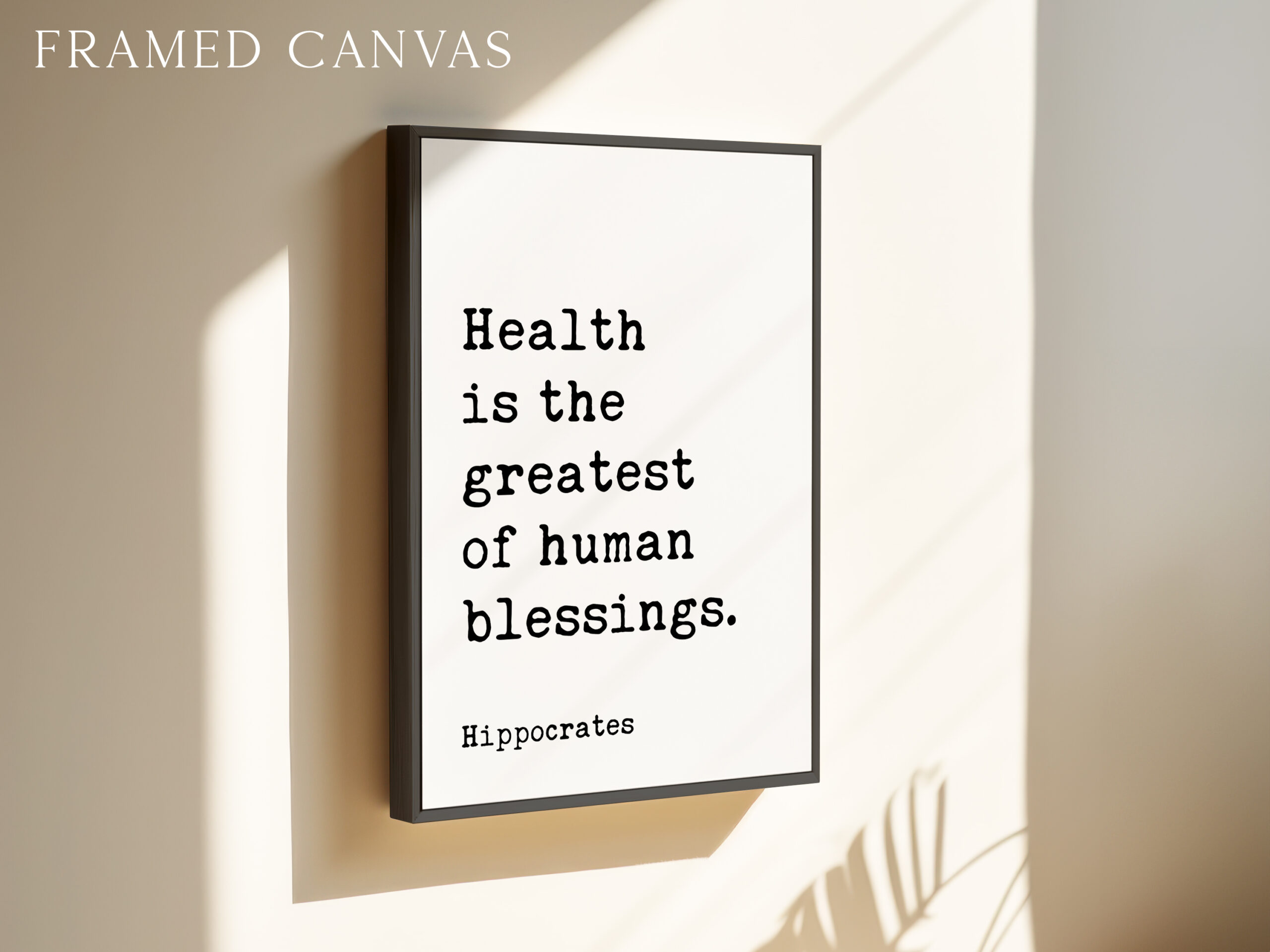 Hippocrates Quote Print, Health Is The Greatest Of Human Blessings Wall Art, Wellness Typography Decor - Image 3