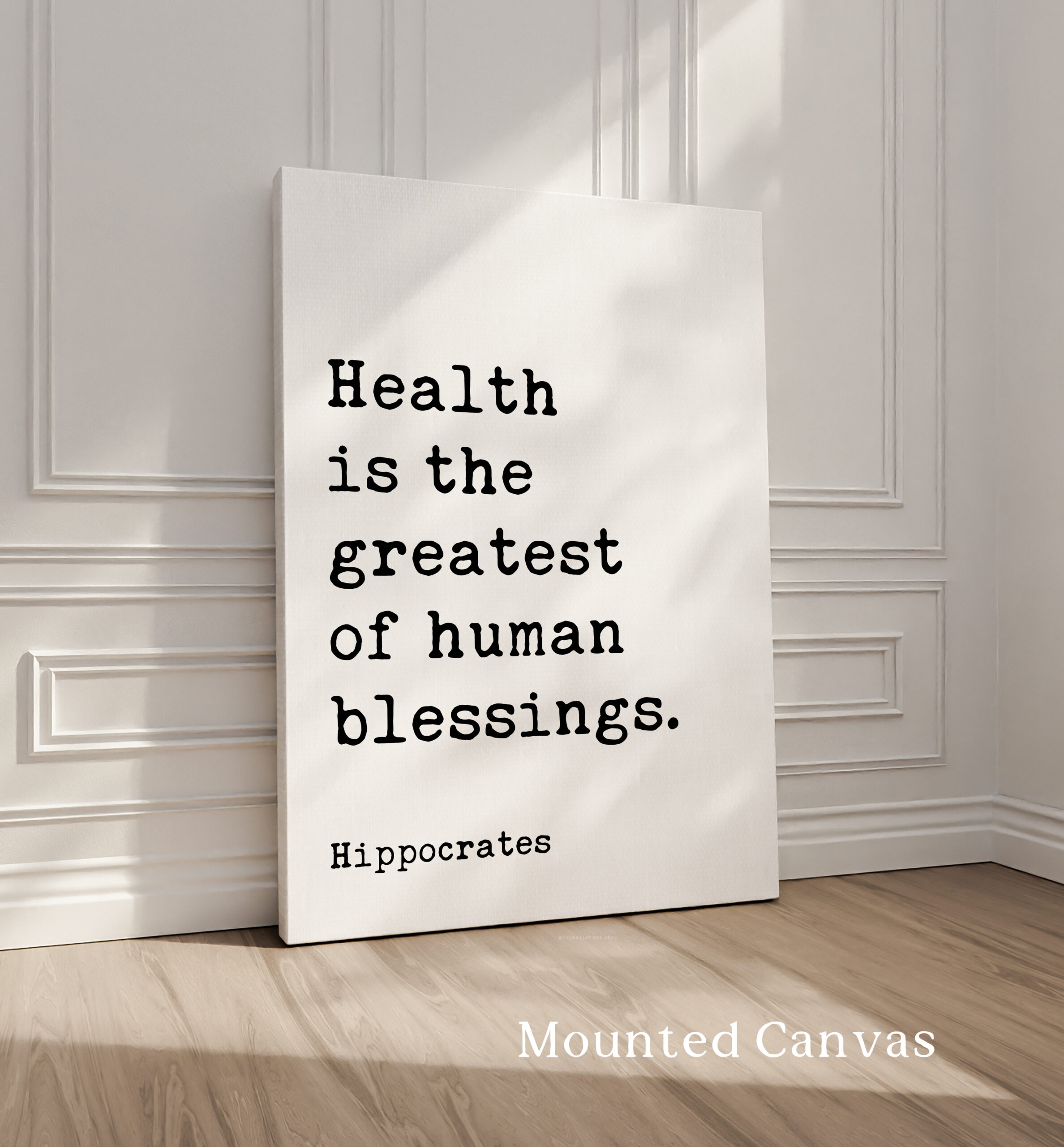 Hippocrates Quote Print, Health Is The Greatest Of Human Blessings Wall Art, Wellness Typography Decor - Image 2