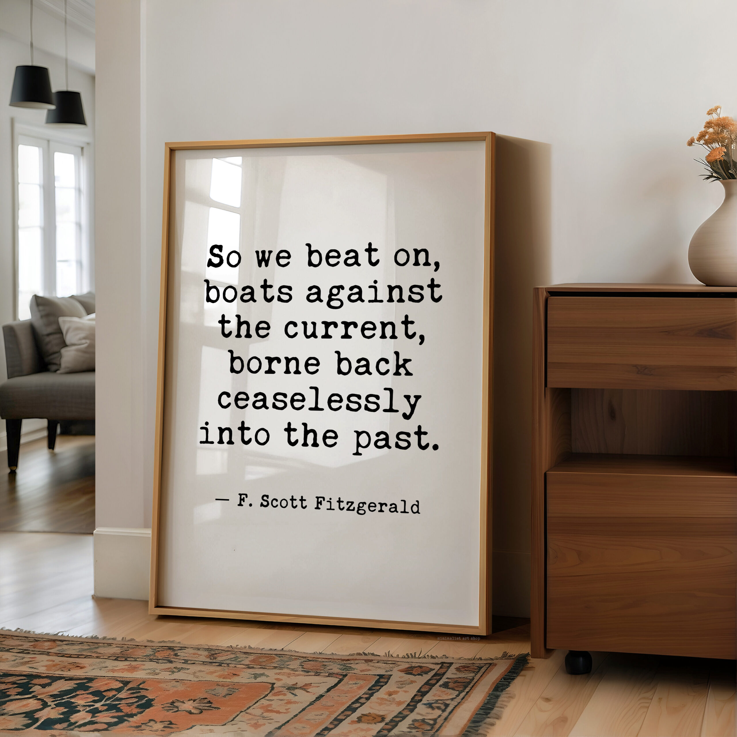 Great Gatsby Quote Wall Art, So We Beat On Print, F Scott Fitzgerald Literary, Bookish Decor, Reader Writer English Teacher Gift - Image 10