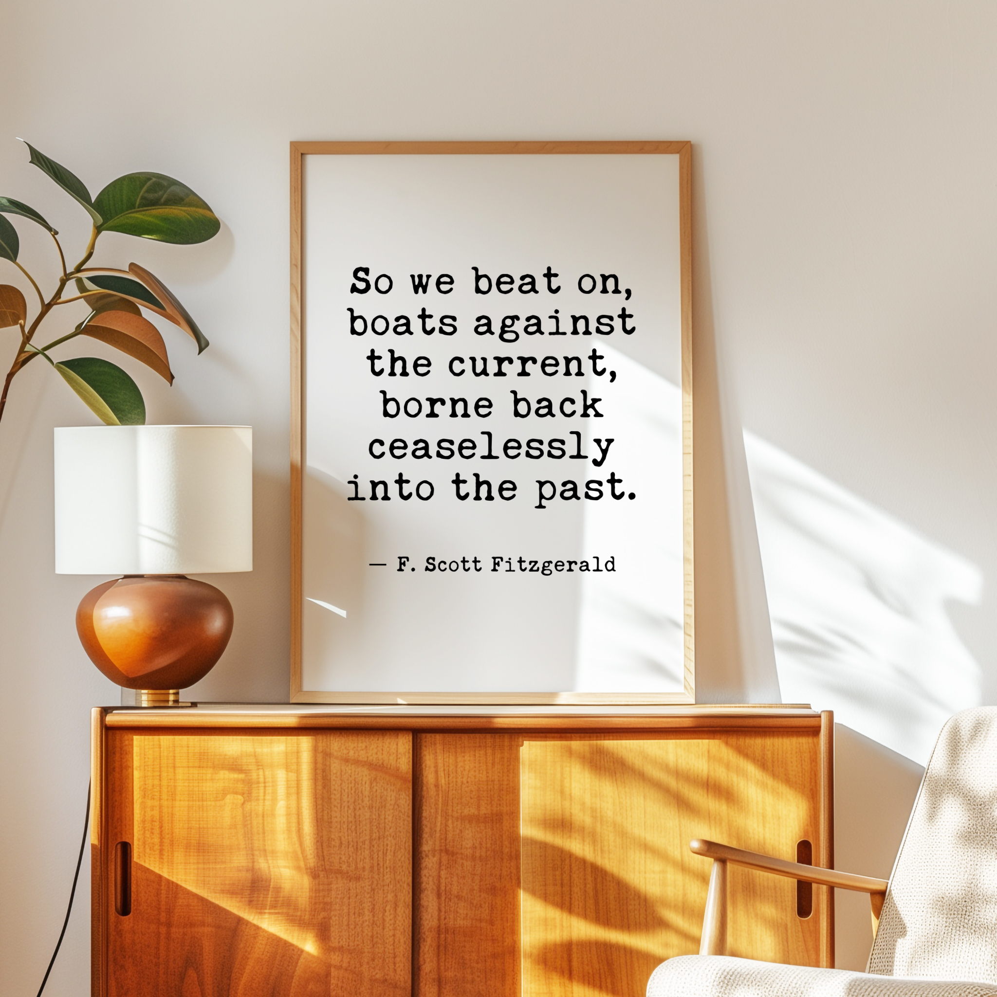 Great Gatsby Quote Wall Art, So We Beat On Print, F Scott Fitzgerald Literary, Bookish Decor, Reader Writer English Teacher Gift - Image 7