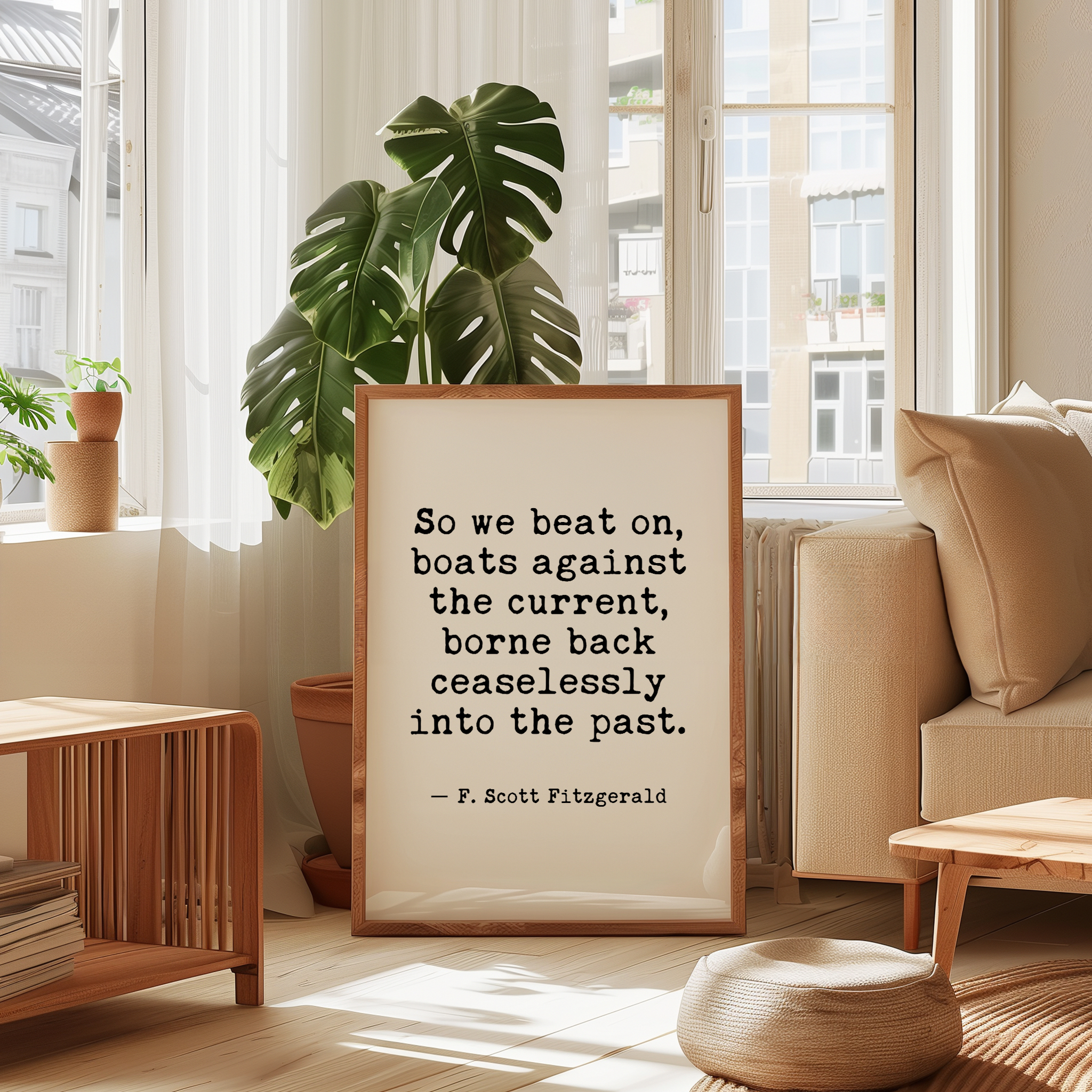 Great Gatsby Quote Wall Art, So We Beat On Print, F Scott Fitzgerald Literary, Bookish Decor, Reader Writer English Teacher Gift - Image 6