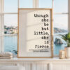 Though She Be But Little, She is Fierce Print, Shakespeare Quote, Midsummer Night's Dream