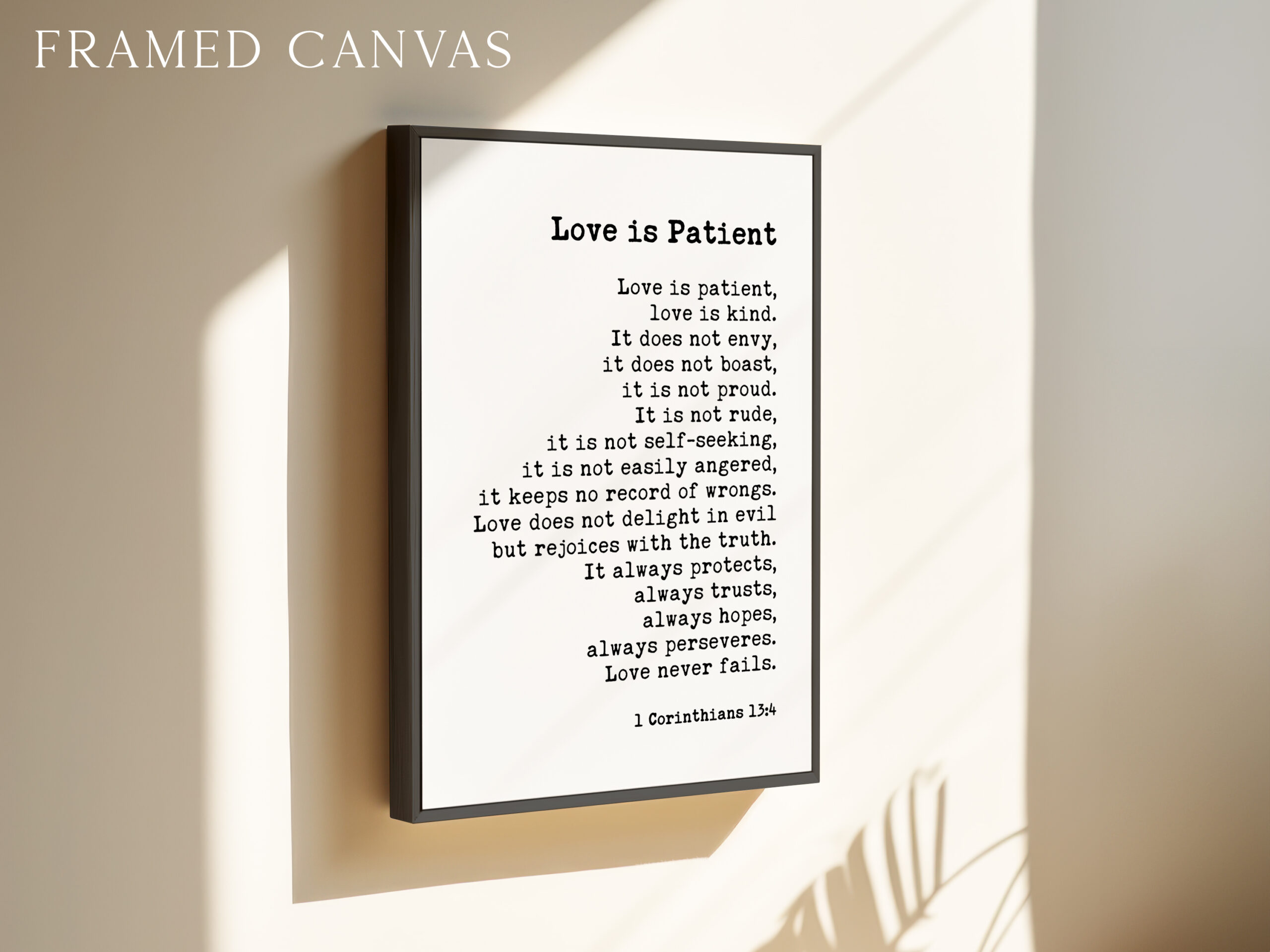 Love is Patient, Love is Kind. 1 Corinthians 13:4-8 Typography Art Print - Image 3