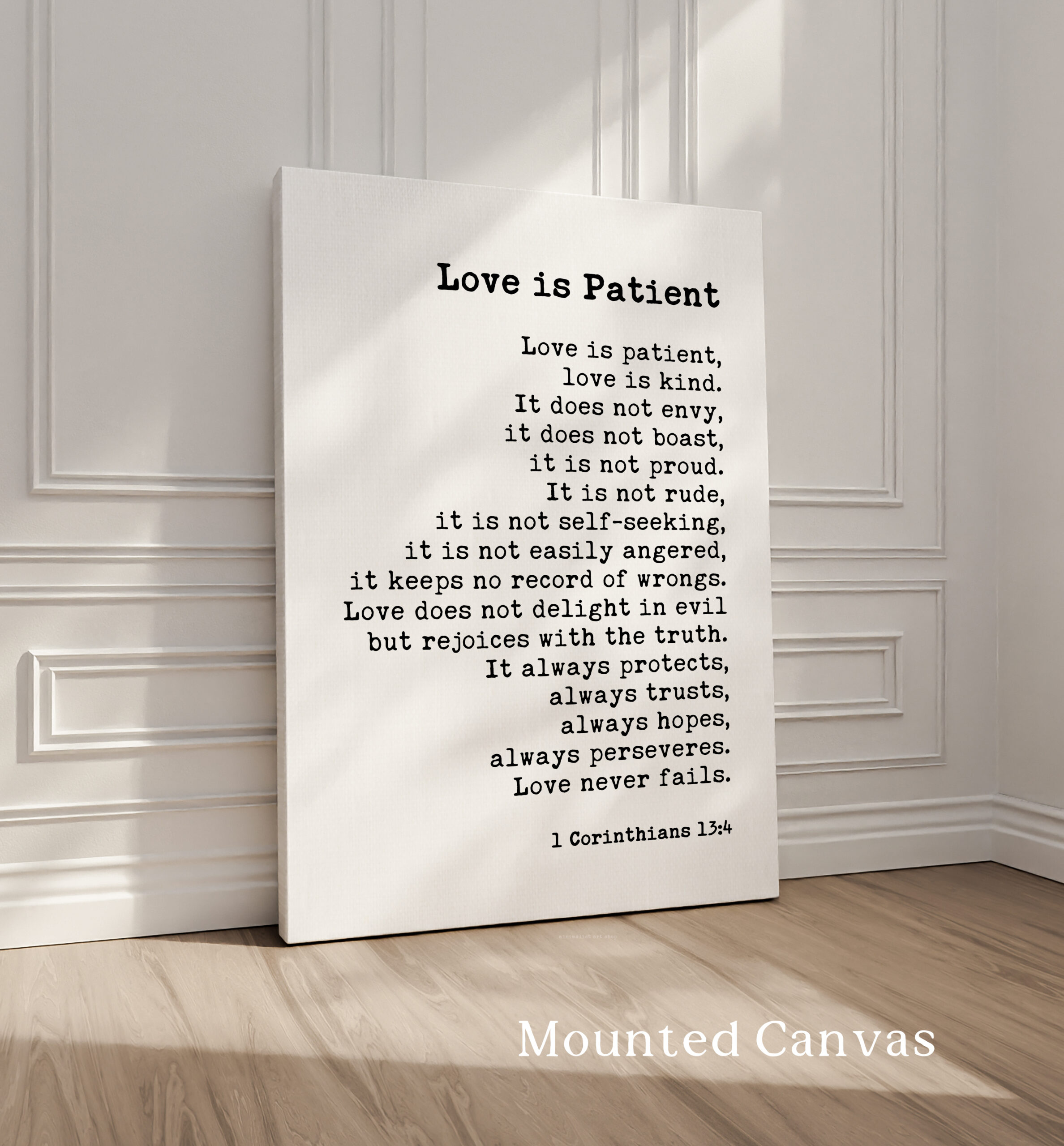 Love is Patient, Love is Kind. 1 Corinthians 13:4-8 Typography Art Print - Image 2