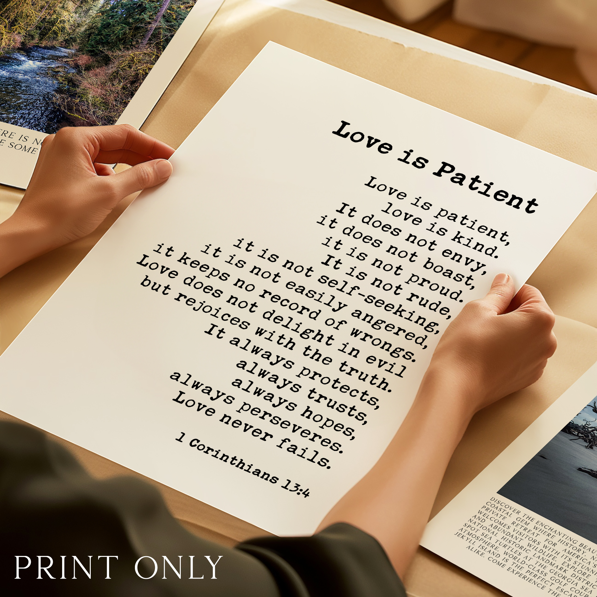 Love is Patient, Love is Kind. 1 Corinthians 13:4-8 Typography Art Print - Image 4