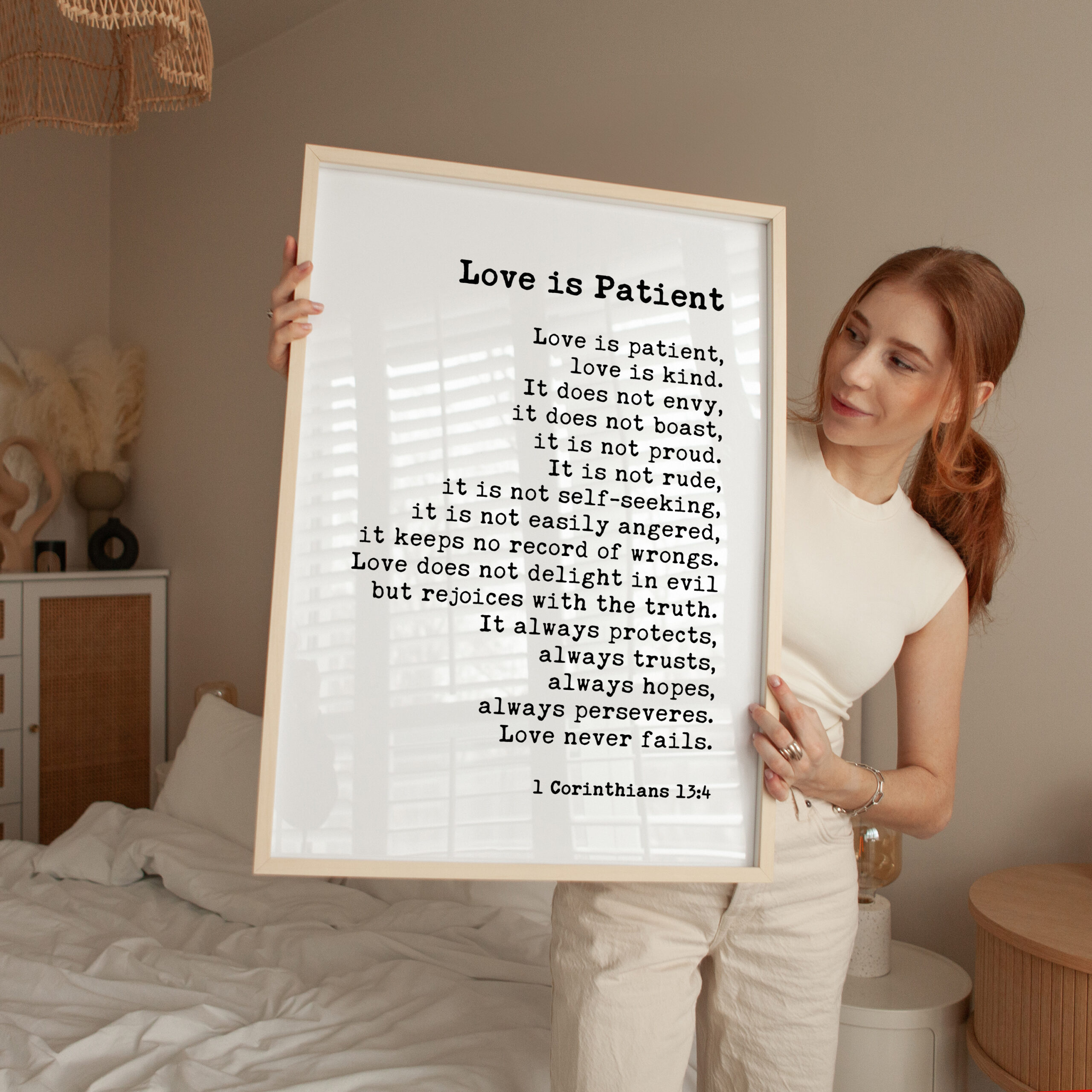 Love is Patient, Love is Kind. 1 Corinthians 13:4-8 Typography Art Print - Image 5
