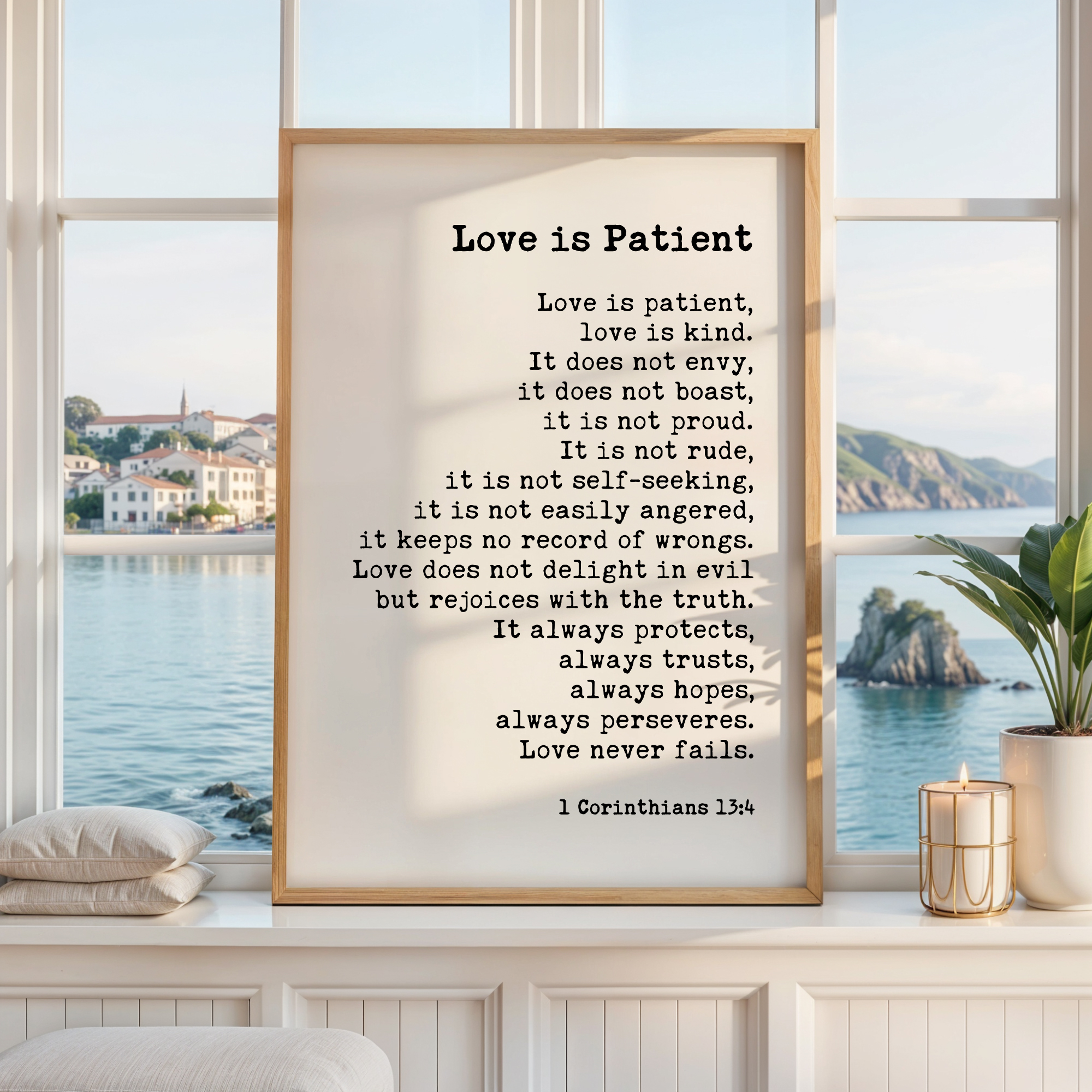 Love is Patient, Love is Kind. 1 Corinthians 13:4-8 Typography Art Print - Image 7