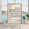 A Mind Stretched to a New Idea Print, Oliver Wendell Holmes Quote Art, Inspirational, Graduation Gift