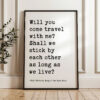 Will You Come Travel With Me? - Walt Whitman Quote Typography Art Print