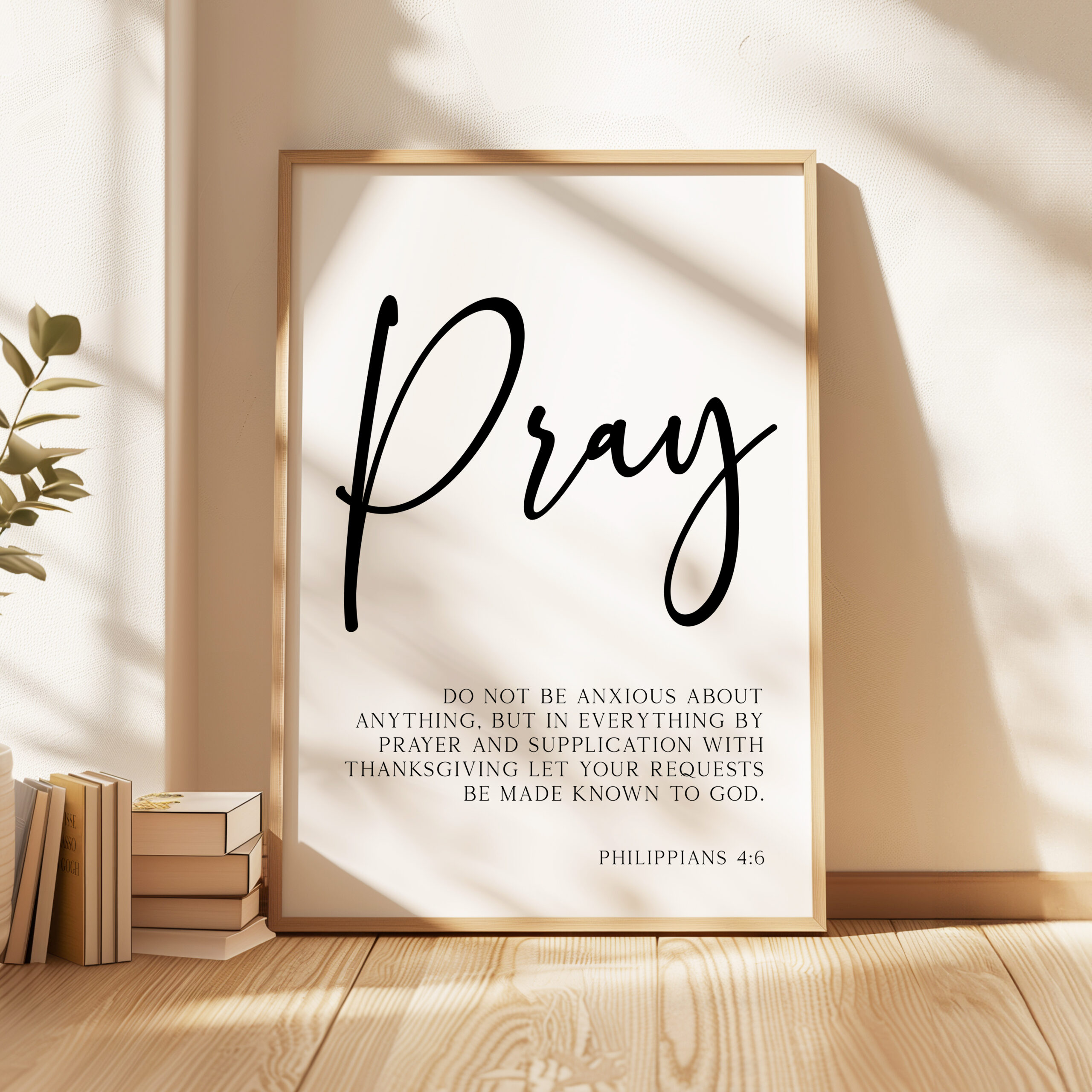 Pray Wall Art, Philippians 4:6 Scripture Print, Do Not Be Anxious, Christian Bible Verse Decor, Faith Wall, Religious Gift - Image 6