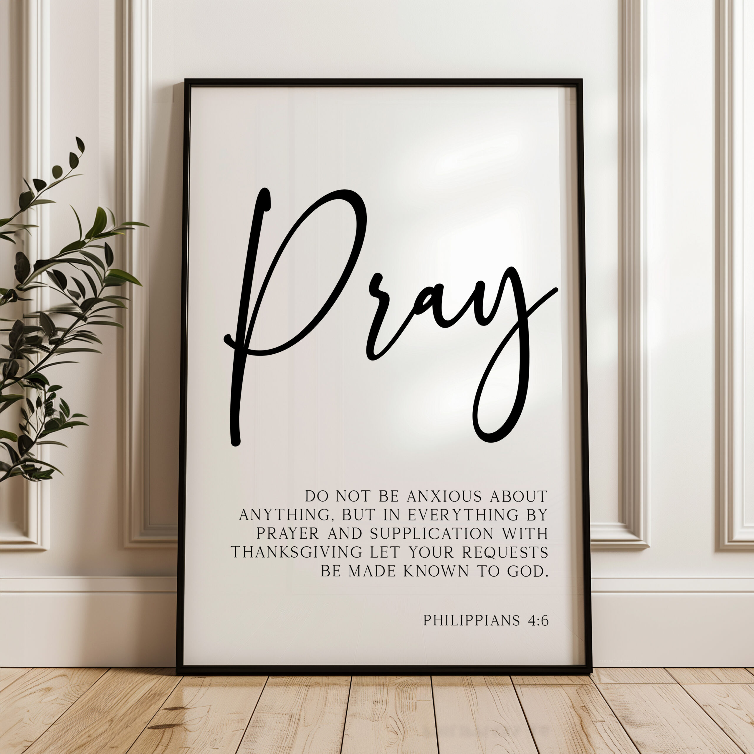 Pray Wall Art, Philippians 4:6 Scripture Print, Do Not Be Anxious, Christian Bible Verse Decor, Faith Wall, Religious Gift - Image 7