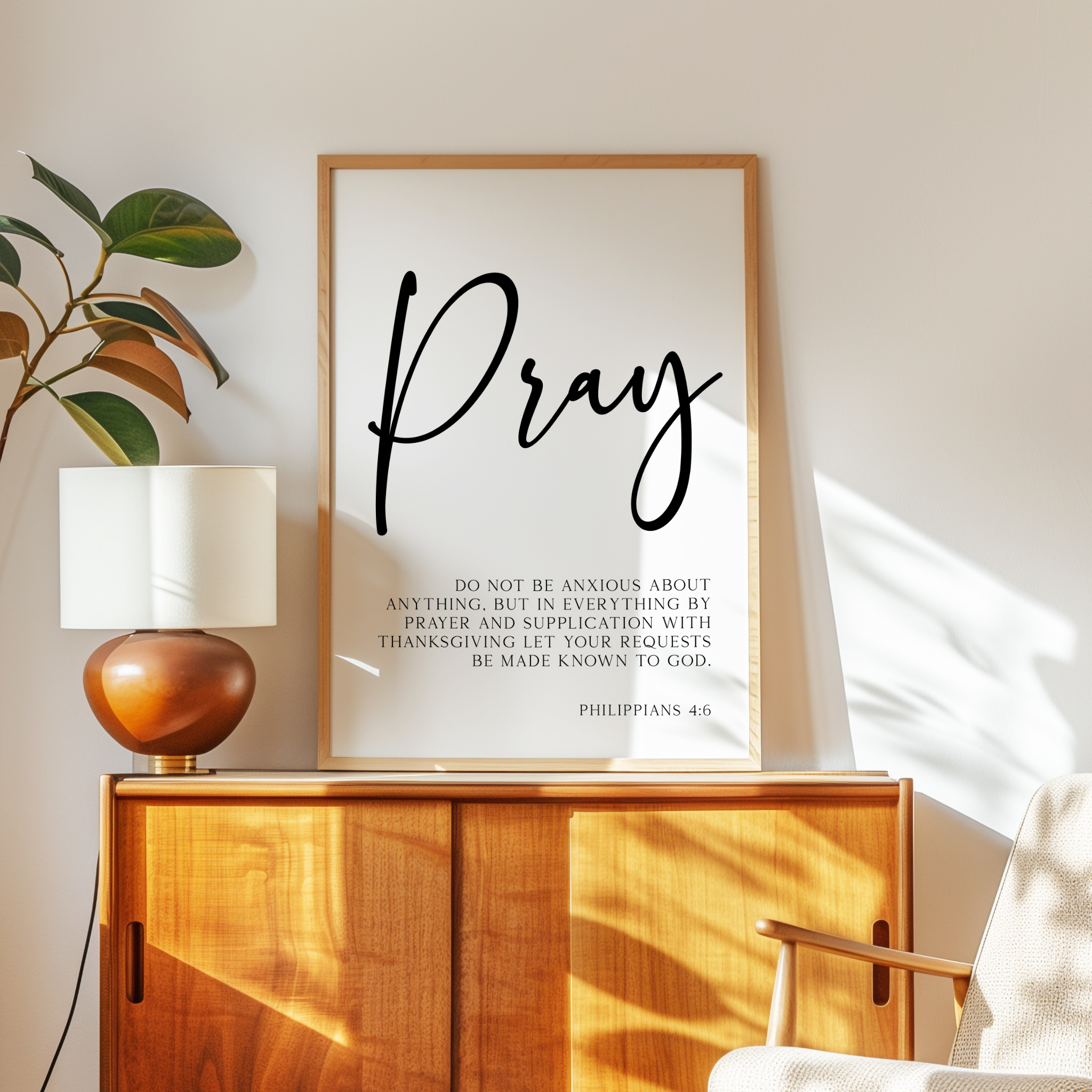 Pray Wall Art, Philippians 4:6 Scripture Print, Do Not Be Anxious, Christian Bible Verse Decor, Faith Wall, Religious Gift - Image 9