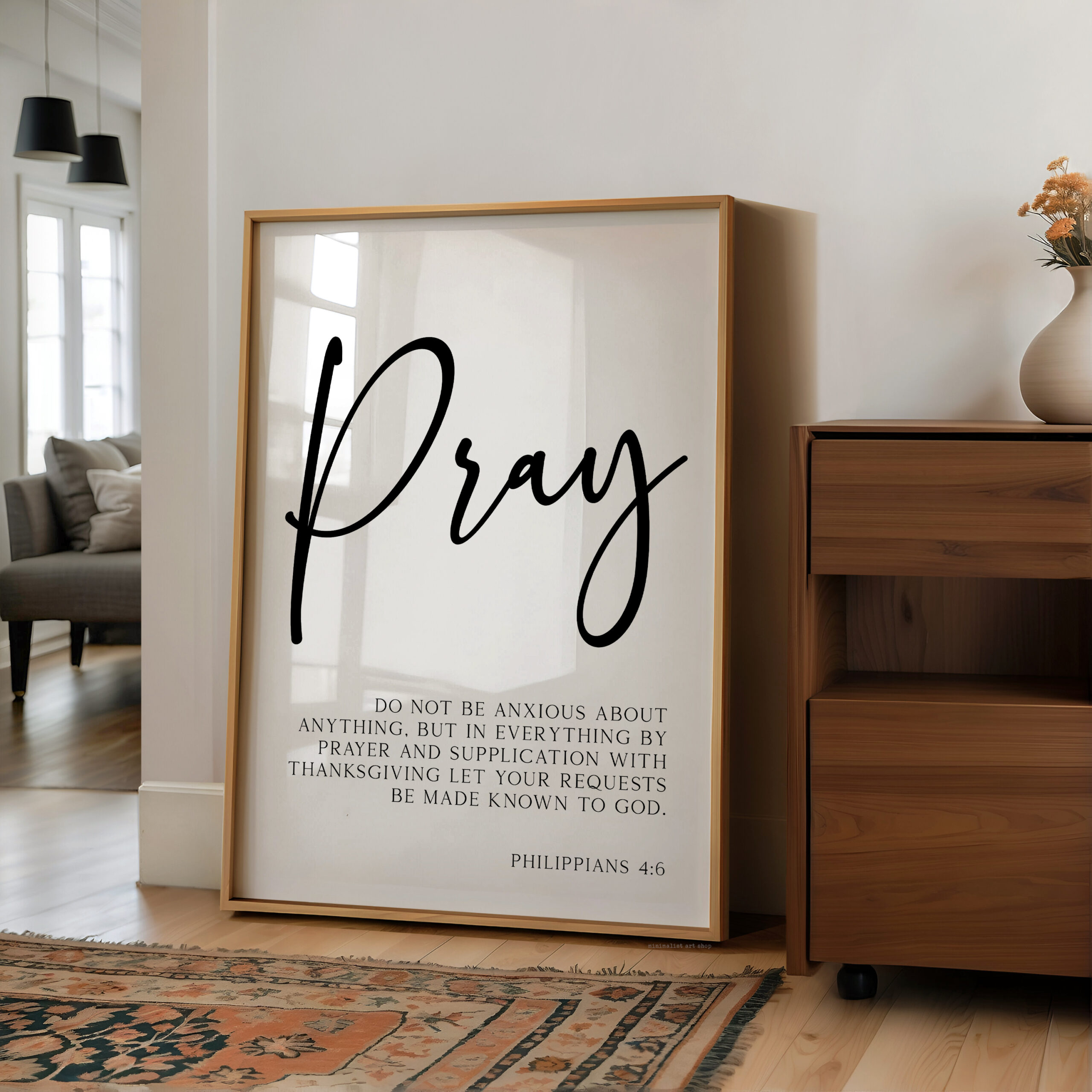 Pray Wall Art, Philippians 4:6 Scripture Print, Do Not Be Anxious, Christian Bible Verse Decor, Faith Wall, Religious Gift - Image 10
