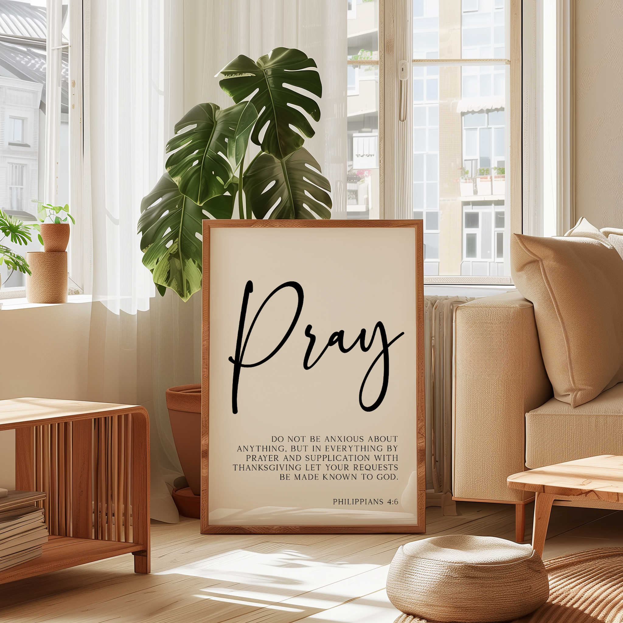 Pray Wall Art, Philippians 4:6 Scripture Print, Do Not Be Anxious, Christian Bible Verse Decor, Faith Wall, Religious Gift - Image 12