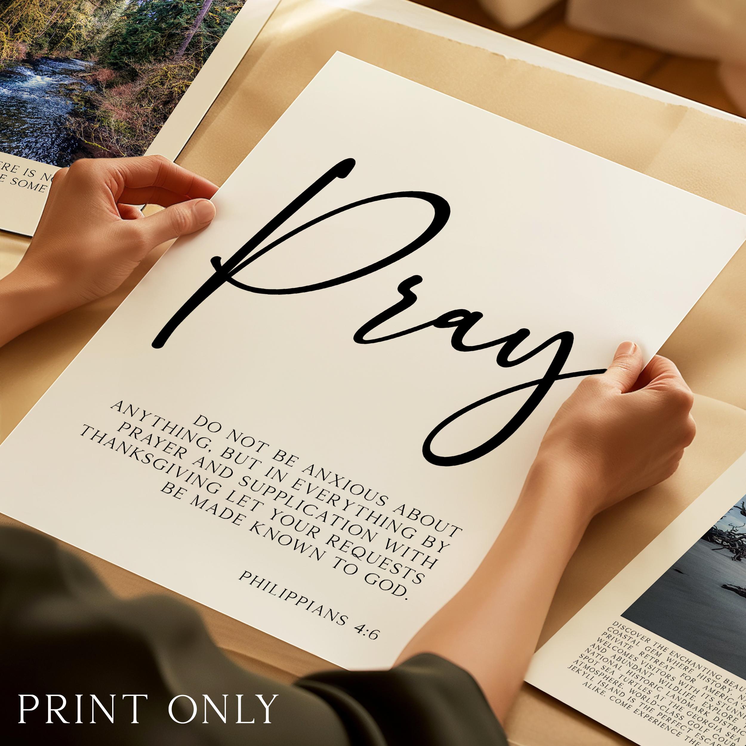 Pray Wall Art, Philippians 4:6 Scripture Print, Do Not Be Anxious, Christian Bible Verse Decor, Faith Wall, Religious Gift - Image 4