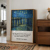 Van Gogh Starry Night Print: Inspirational Quote Wall Art, For my part I know nothing...