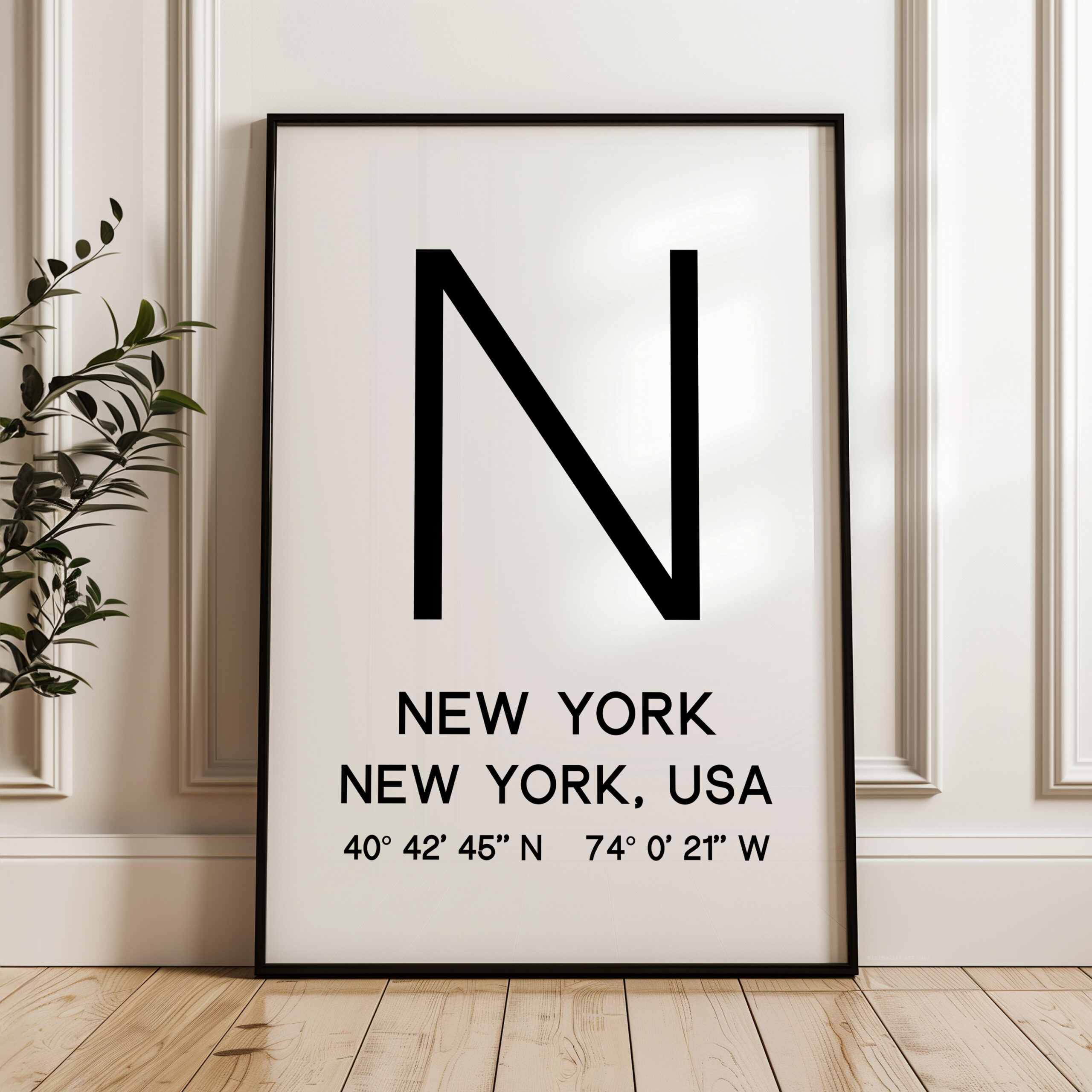 New York Typography Print, NYC Minimalist Wall Art, GPS Coordinates - Image 12