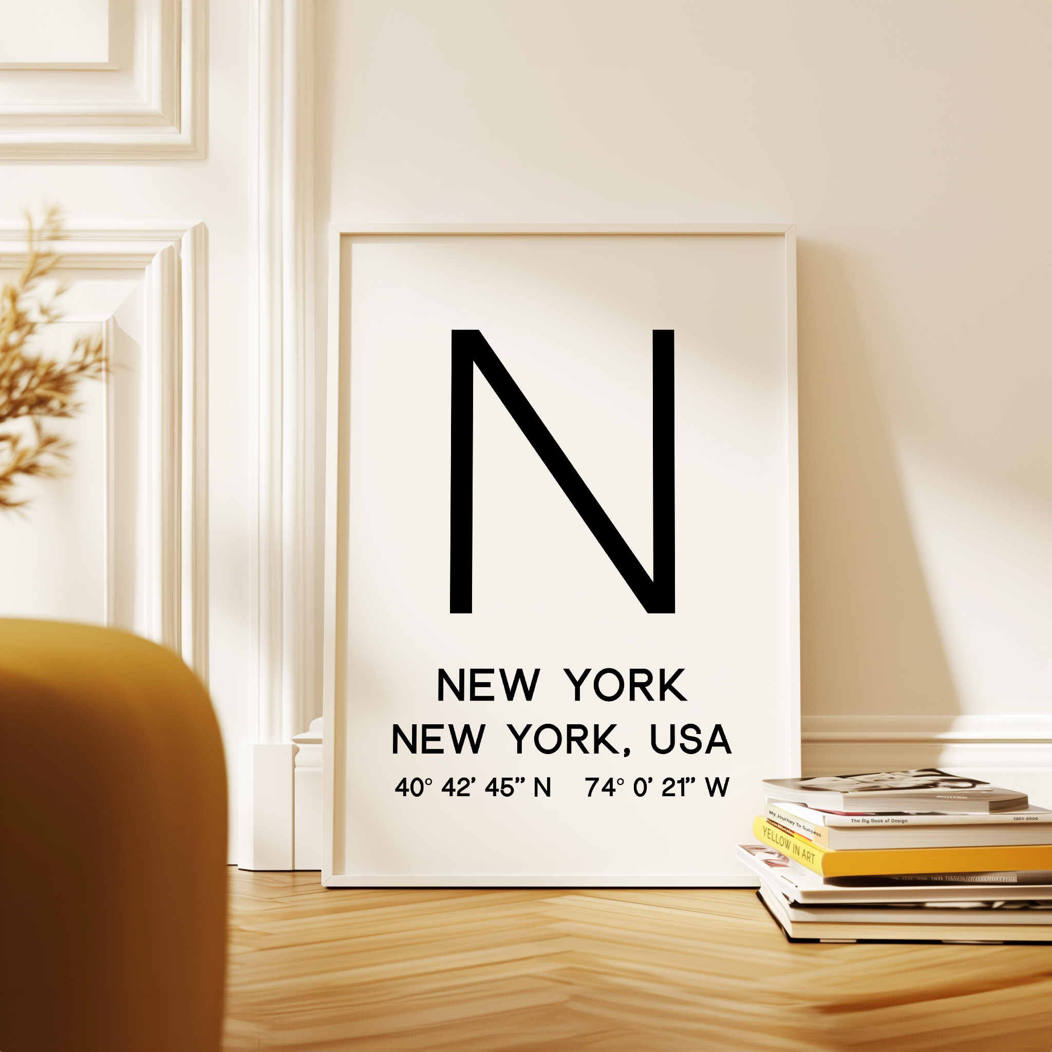 New York Typography Print, NYC Minimalist Wall Art, GPS Coordinates - Image 11