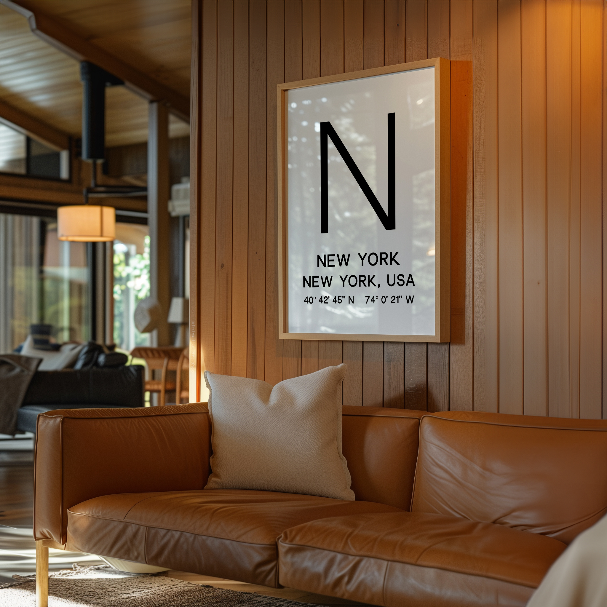 New York Typography Print, NYC Minimalist Wall Art, GPS Coordinates - Image 7