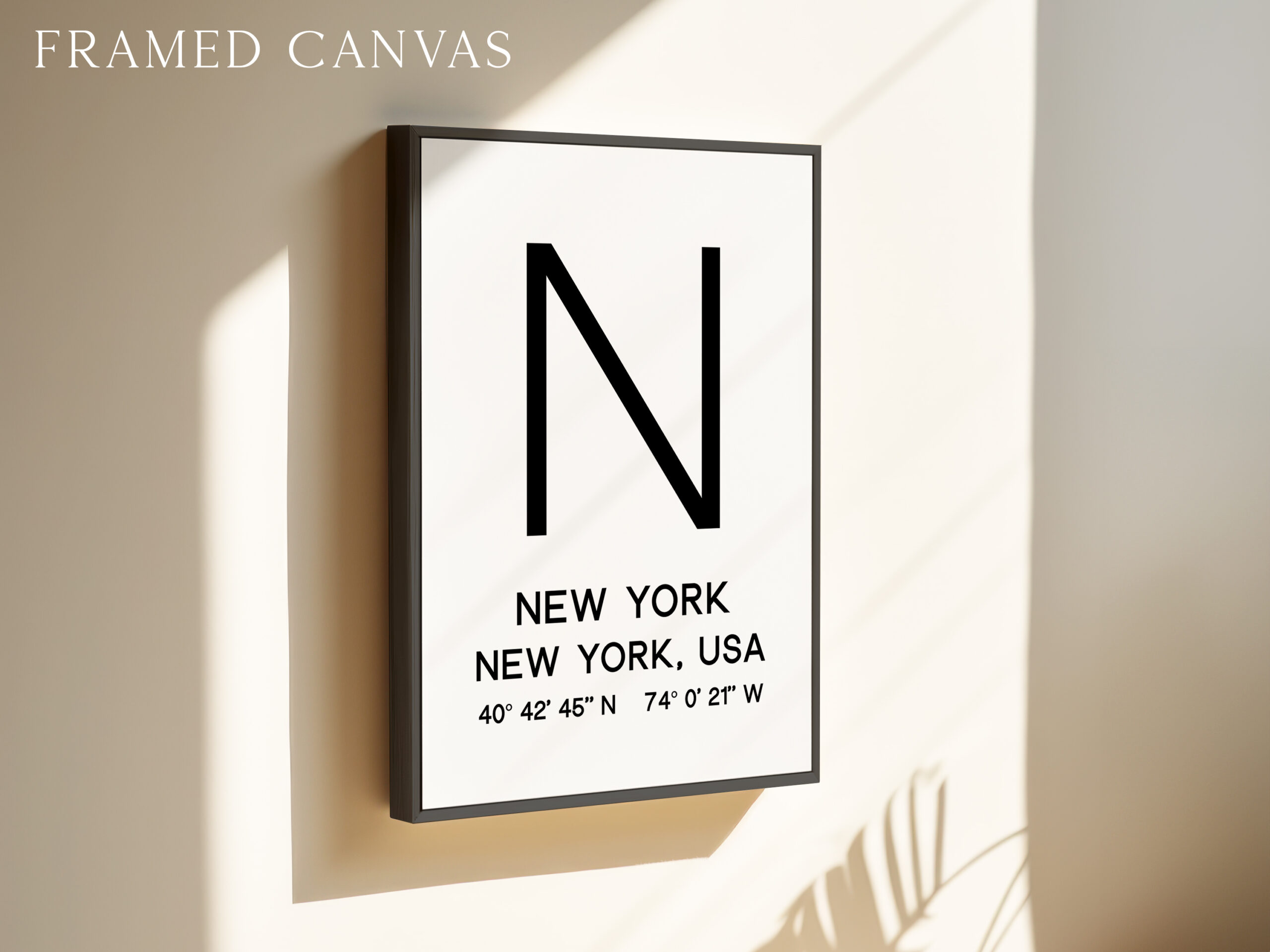 New York Typography Print, NYC Minimalist Wall Art, GPS Coordinates - Image 3