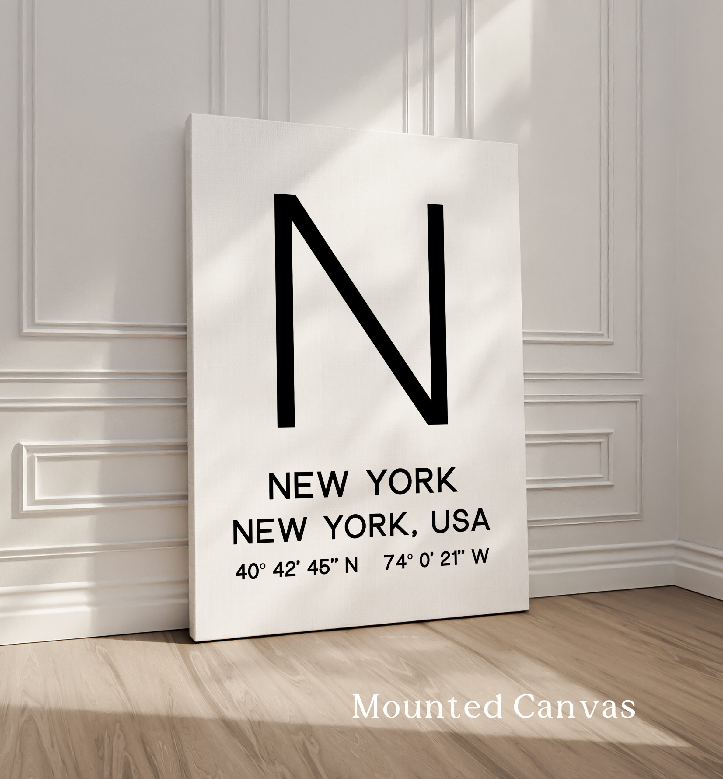 New York Typography Print, NYC Minimalist Wall Art, GPS Coordinates - Image 2