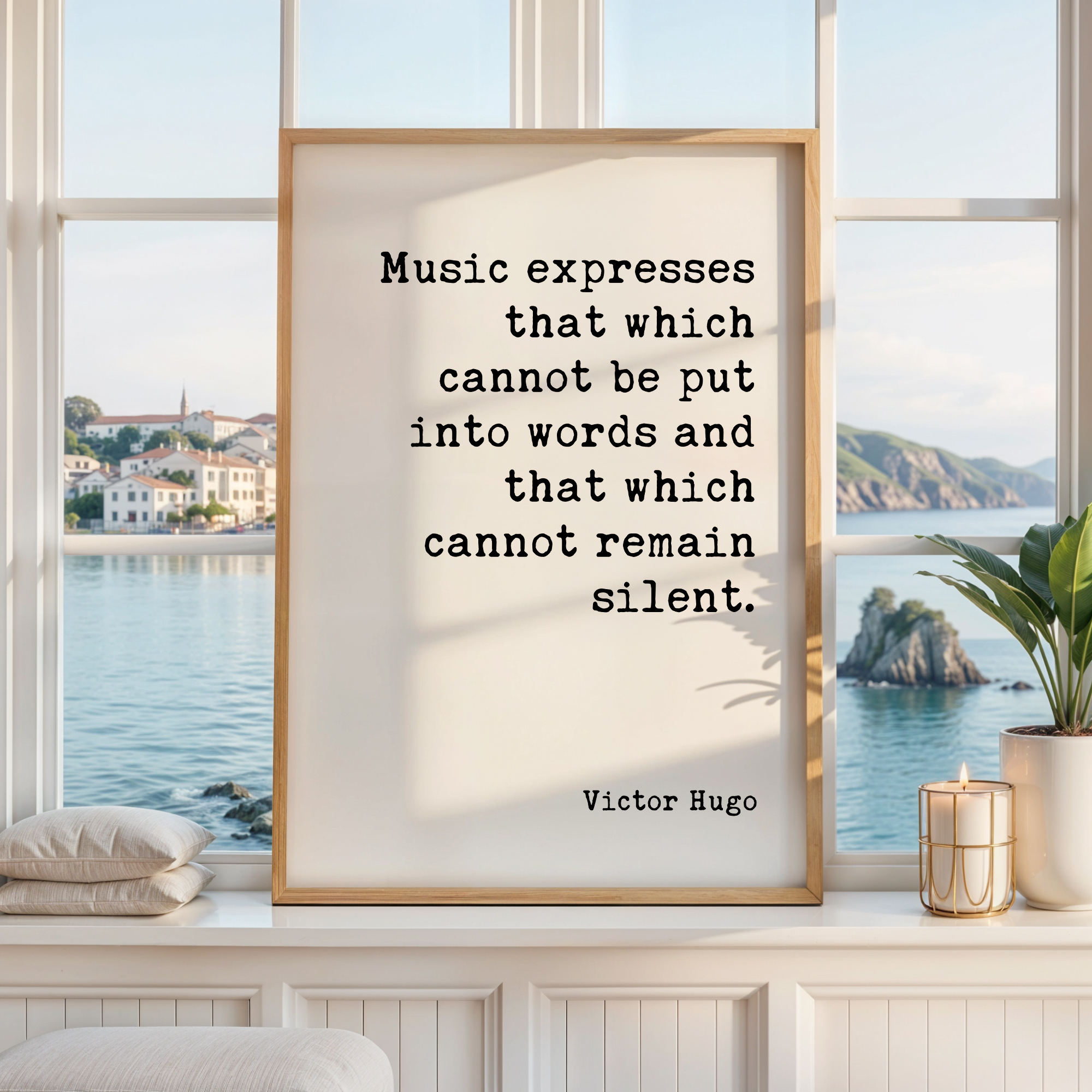 Victor Hugo Music Quote Print, Music Expresses That, Wall Art, Musician Gift, Typewriter Literary Decor