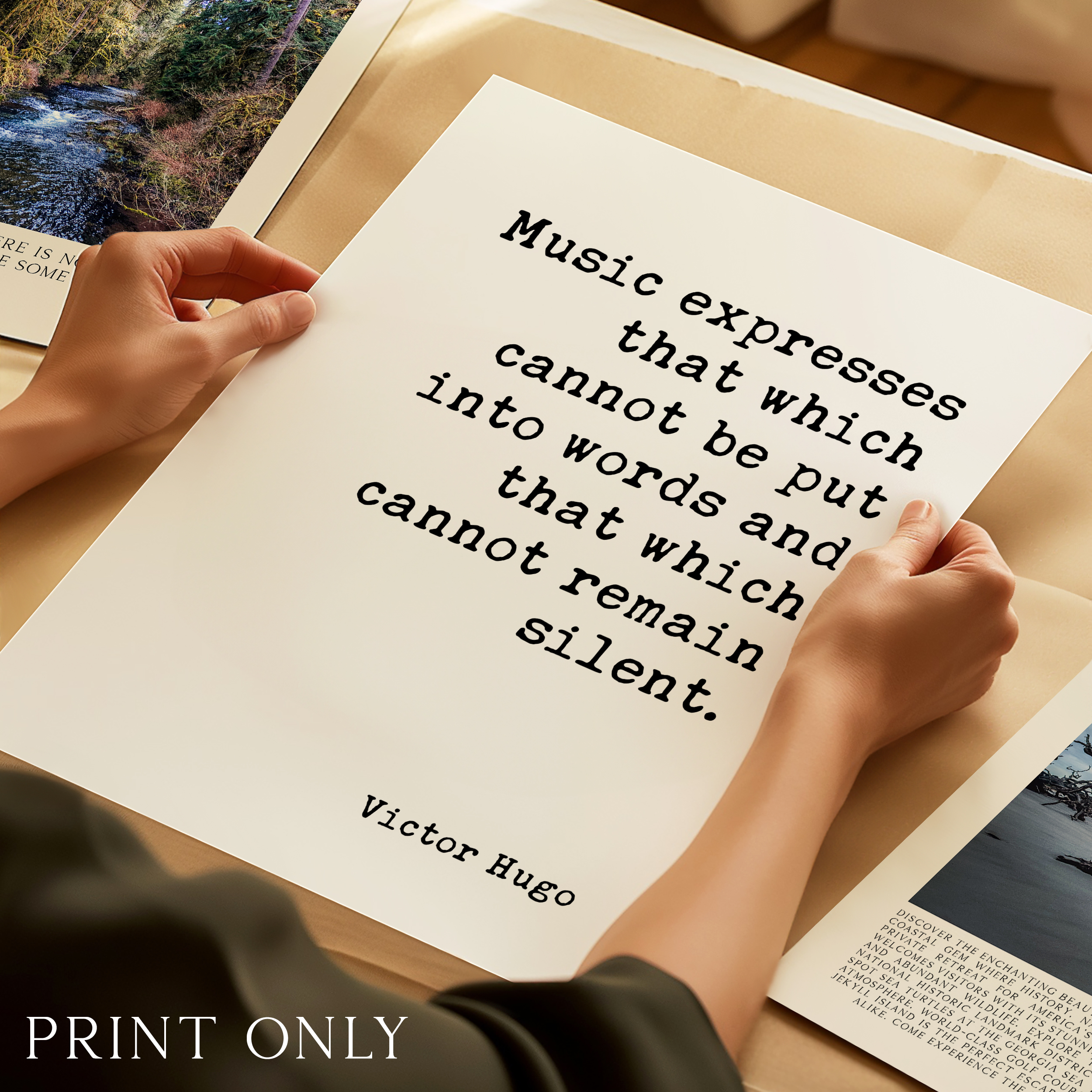 Victor Hugo Music Quote Print, Music Expresses That, Wall Art, Musician Gift, Typewriter Literary Decor - Image 4
