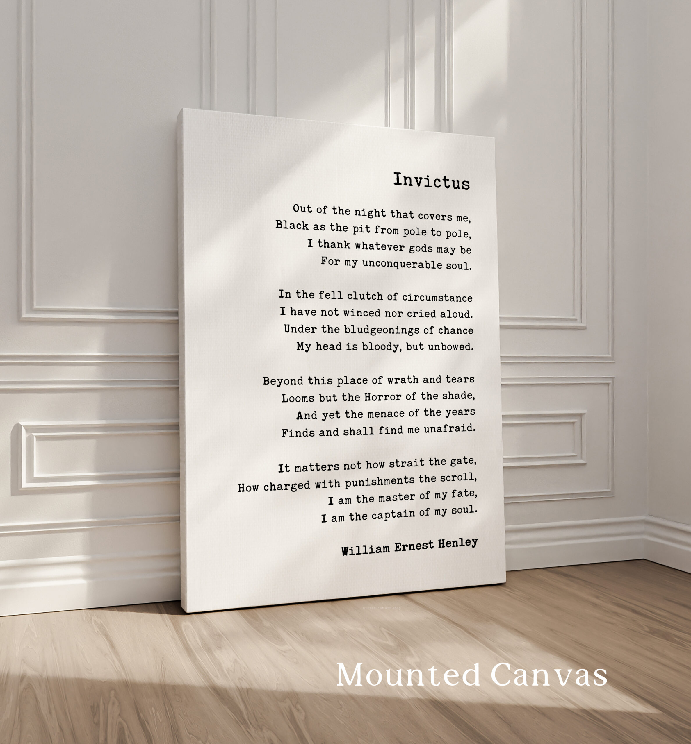 Invictus by William Henley Poem Art Print - I am the master of my fate: Literary Prints - Image 2